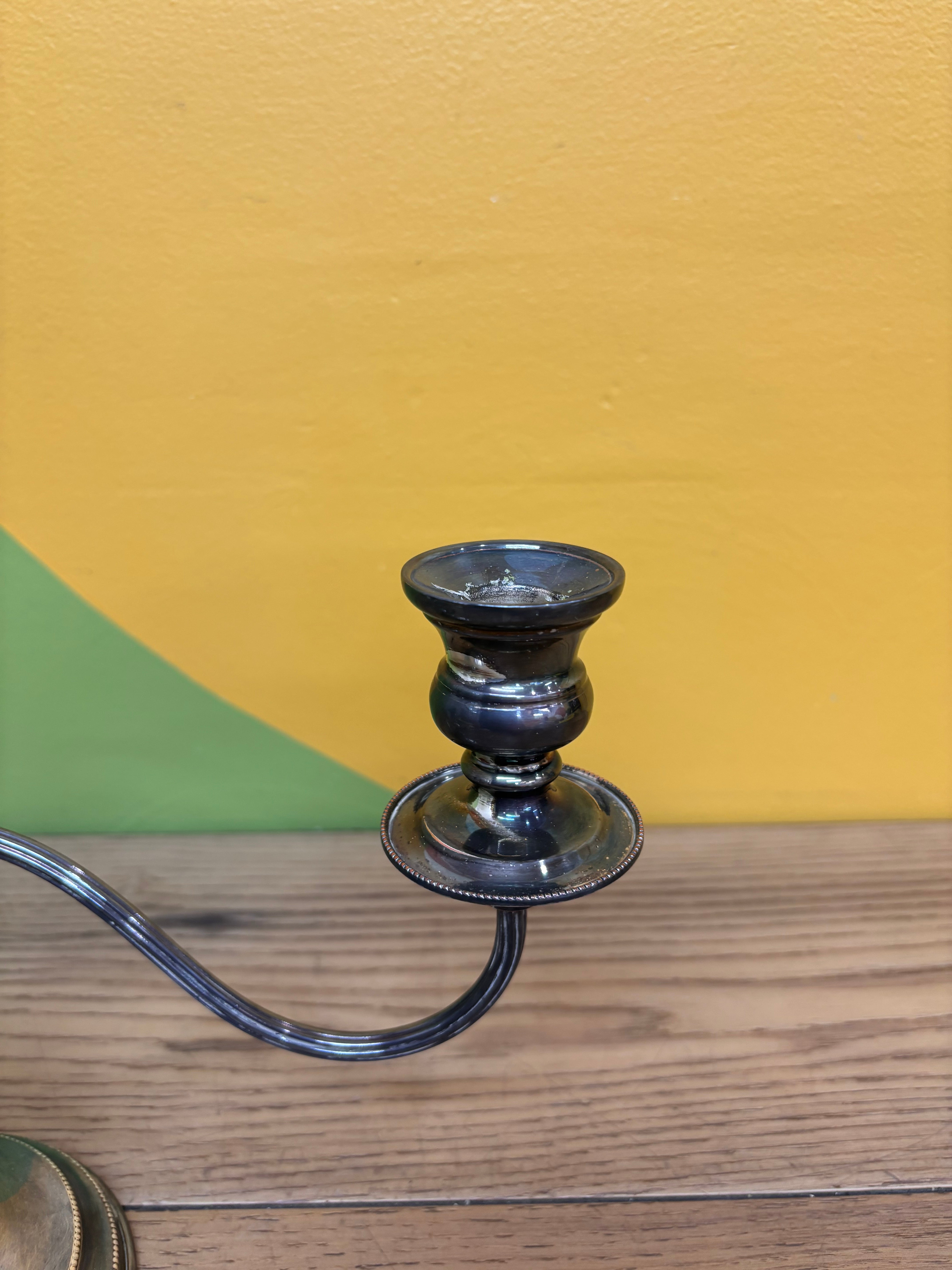Silver Two-Arm Candelabra