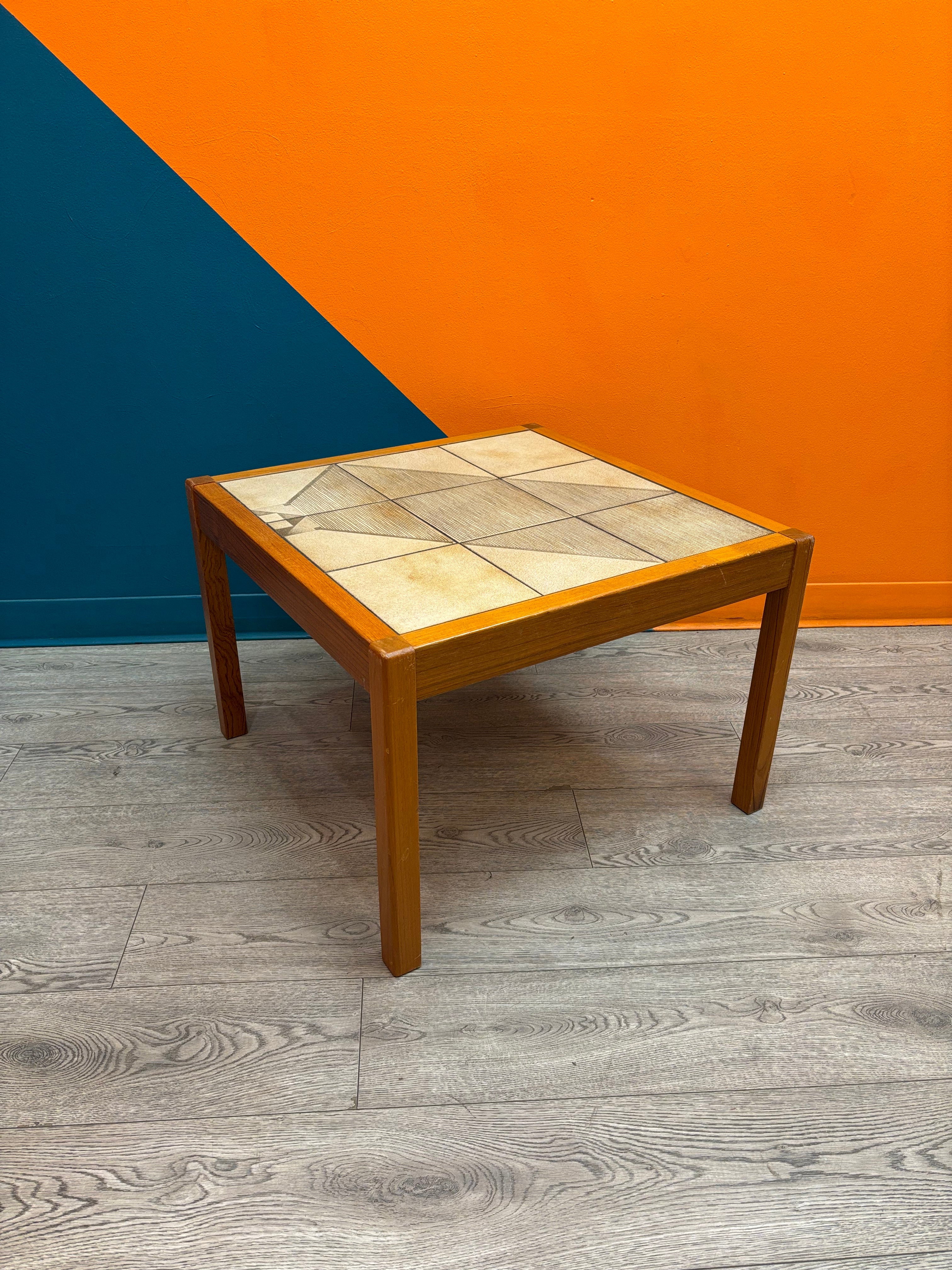 Tile Top Wood Side Table (Made in Denmark)