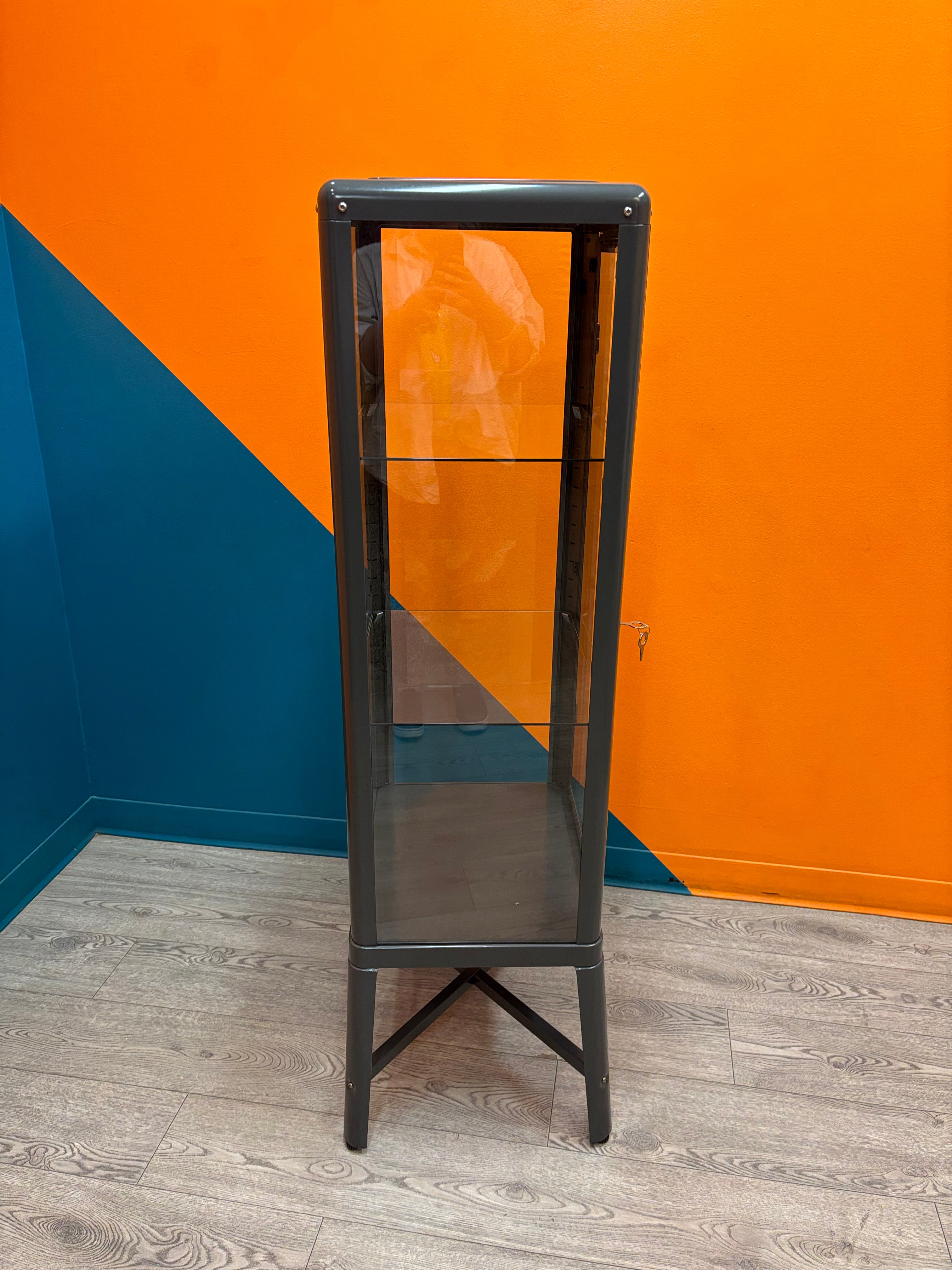 Charcoal Glass Door Cabinet with Key (FABRIKOR) - IKEA