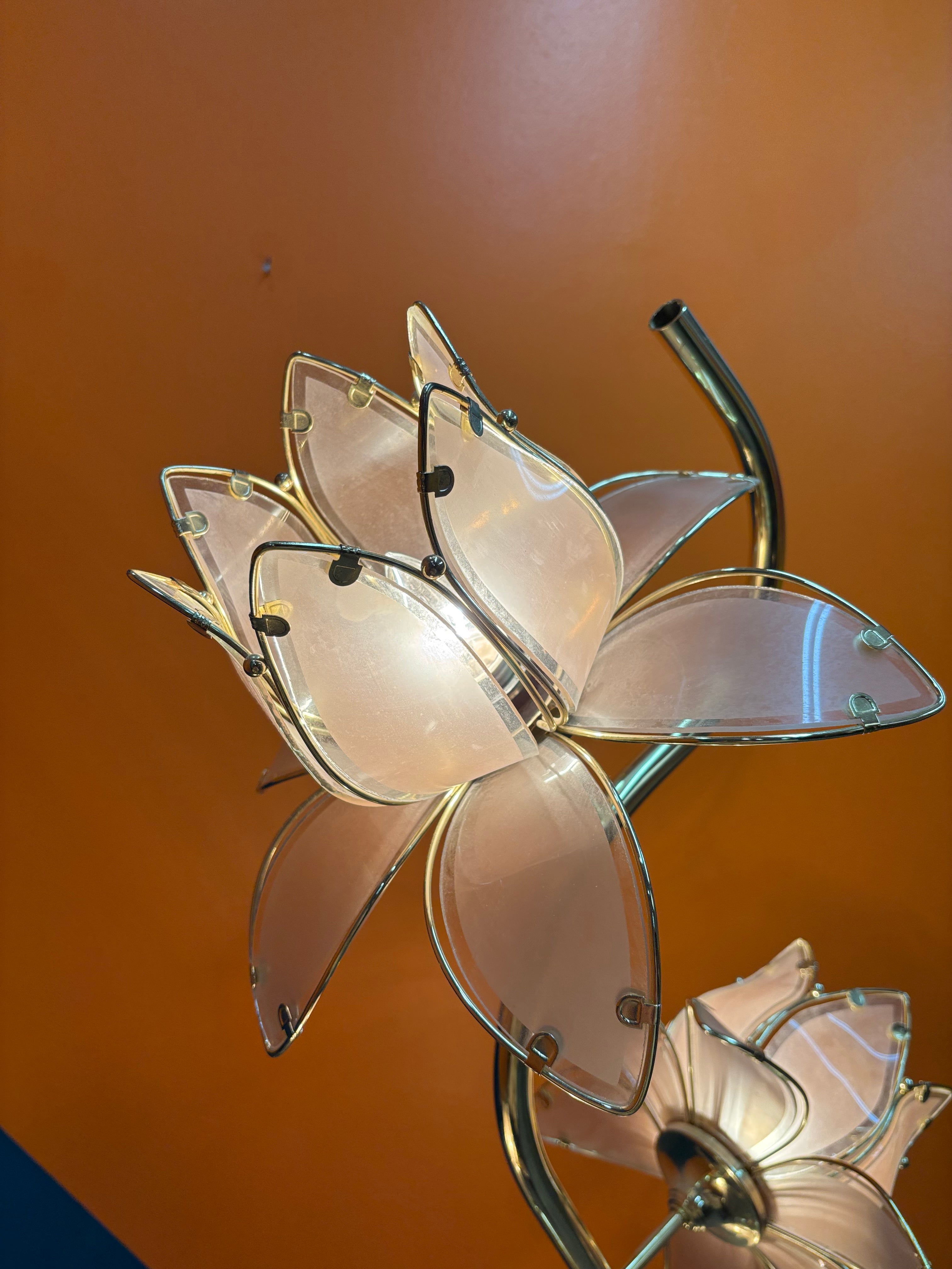 Pink & Gold Floor Lotus Lamp