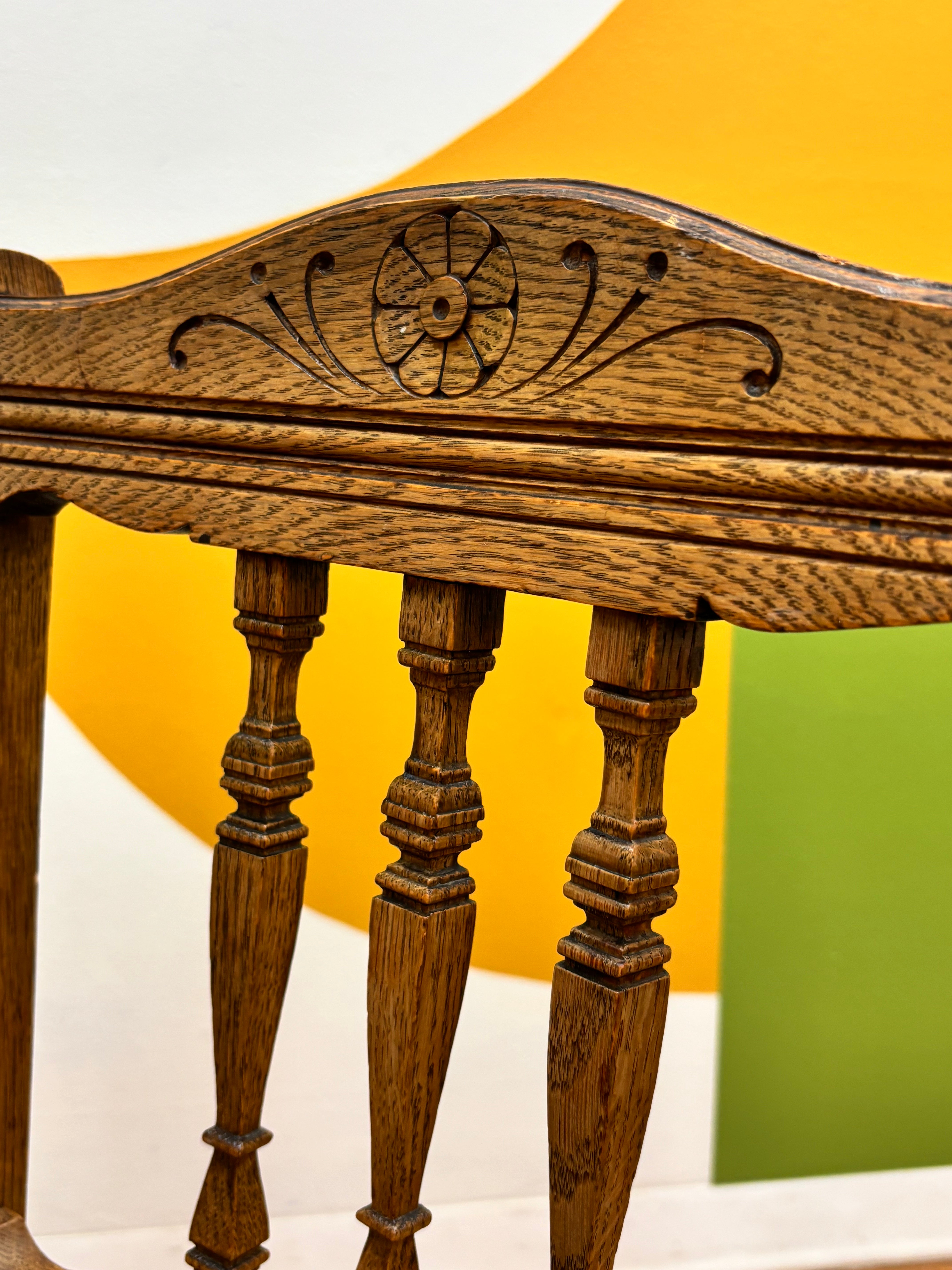 Wood Floral Dining Chair (4)