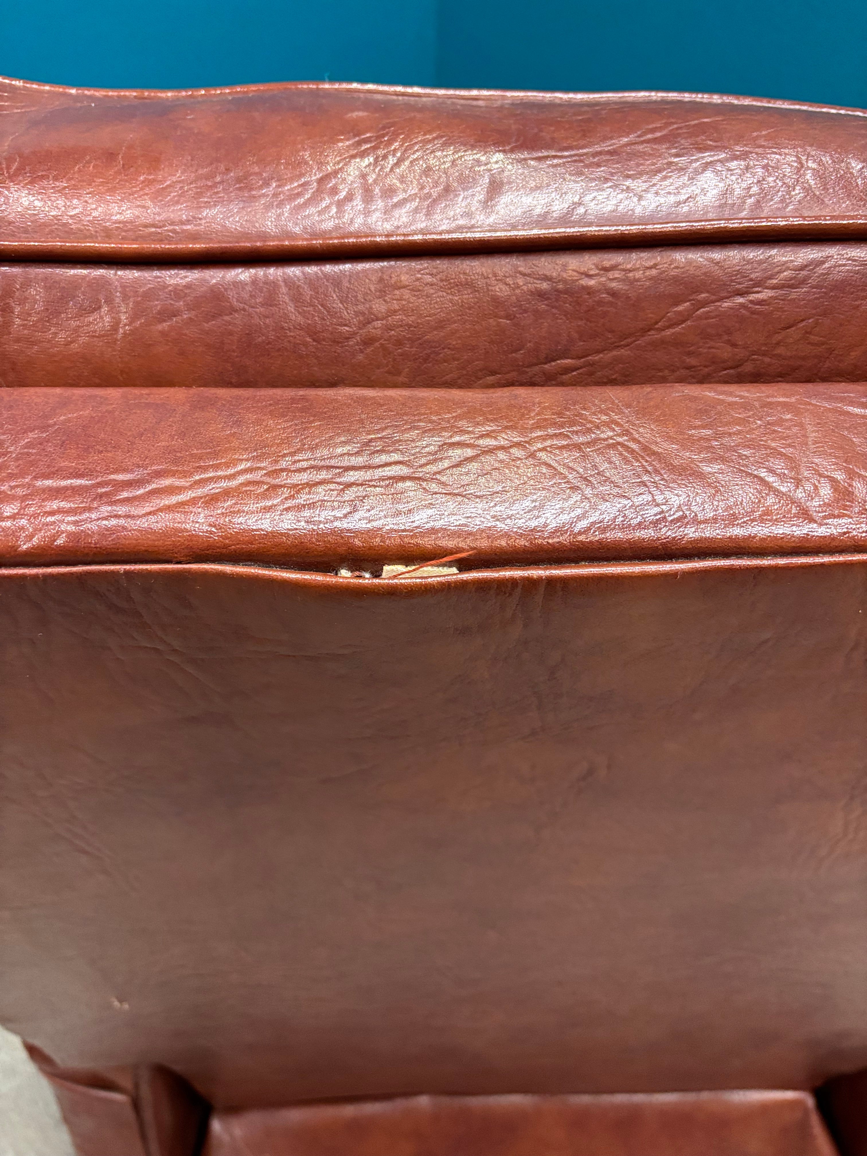 Plaid & Brown Pleather Recliner