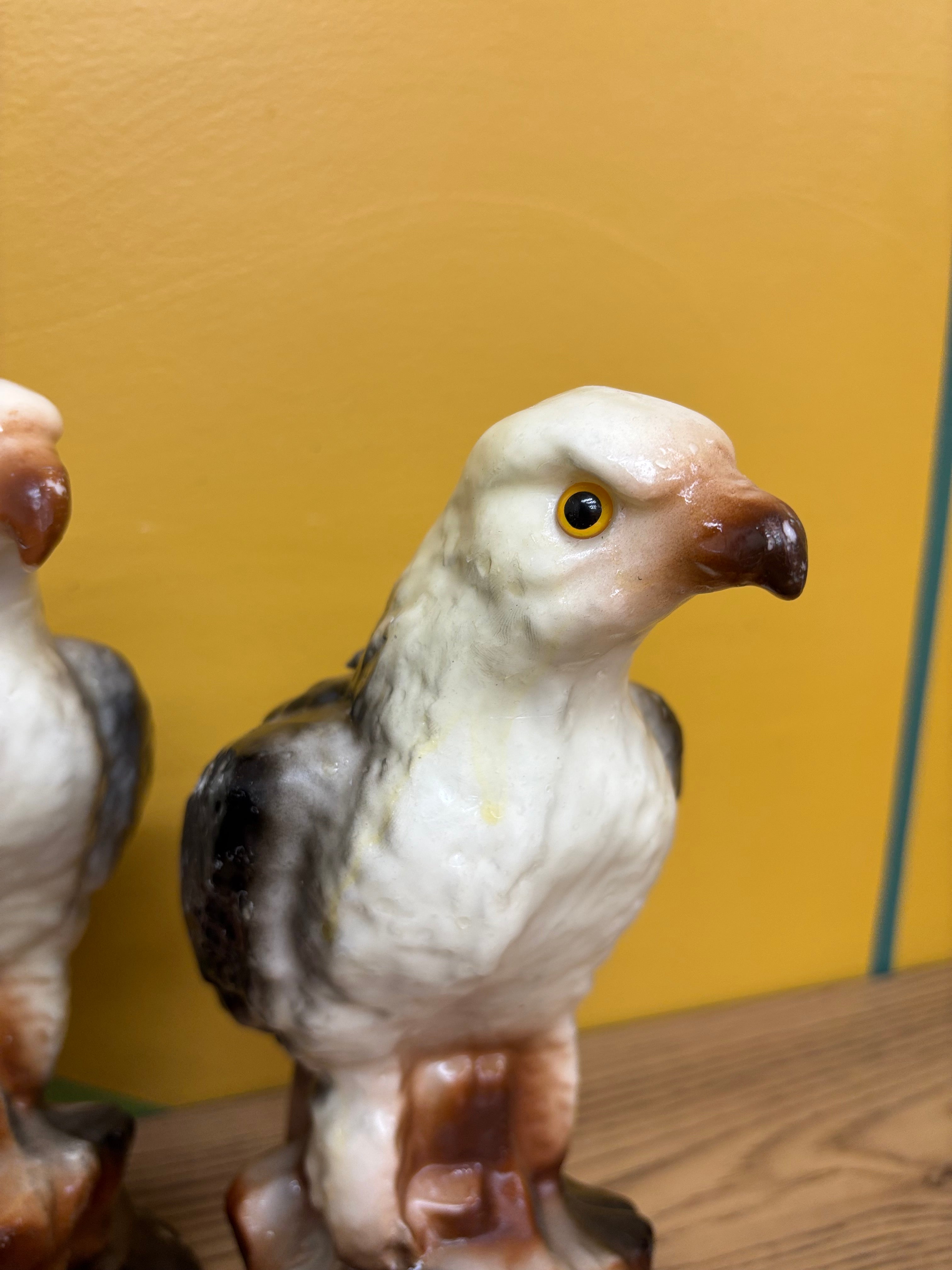 (2) Eagle Candle Sculptures