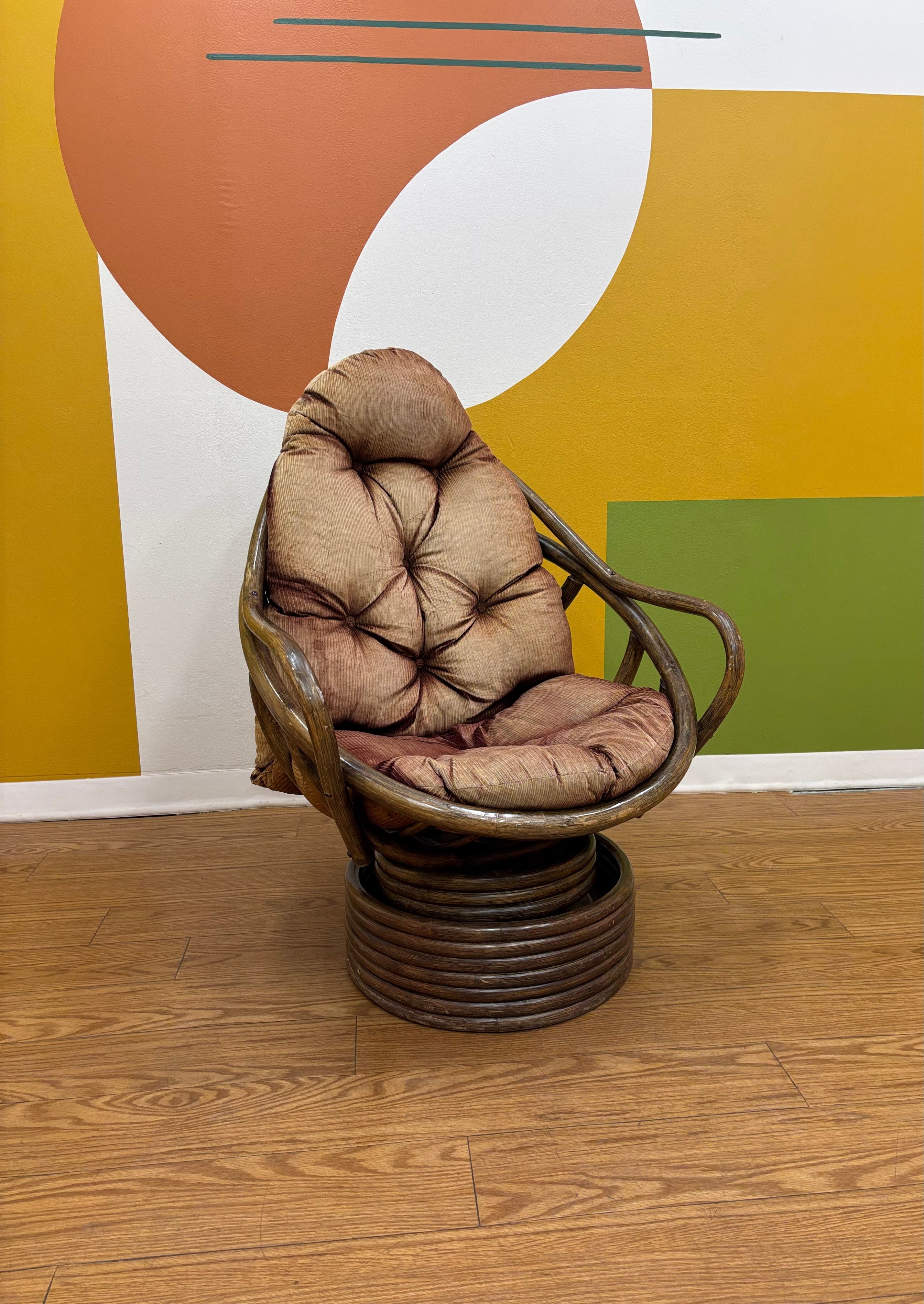Rattan Swivel Egg Chair #1