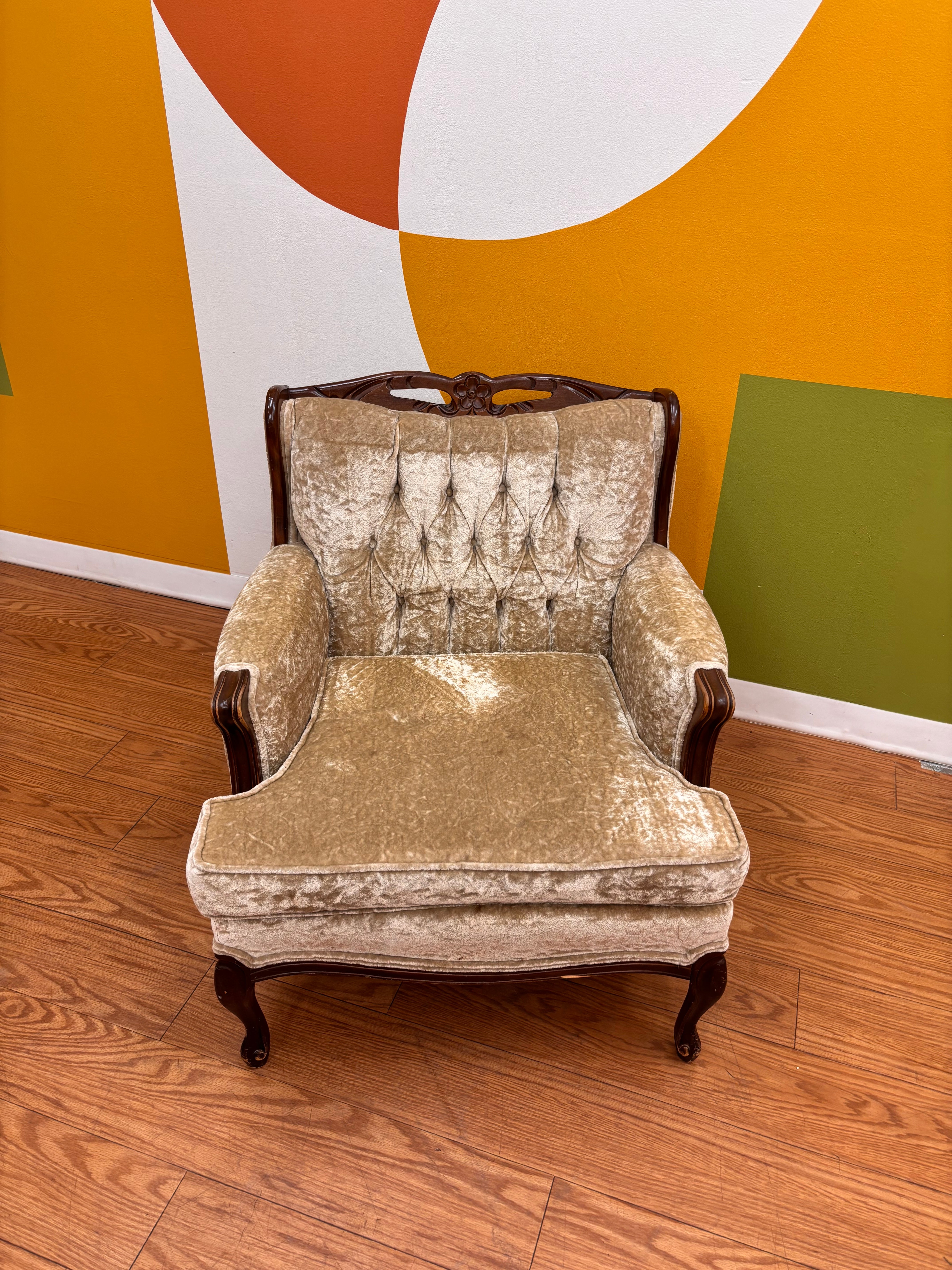 Beige Tufted Accent Chair