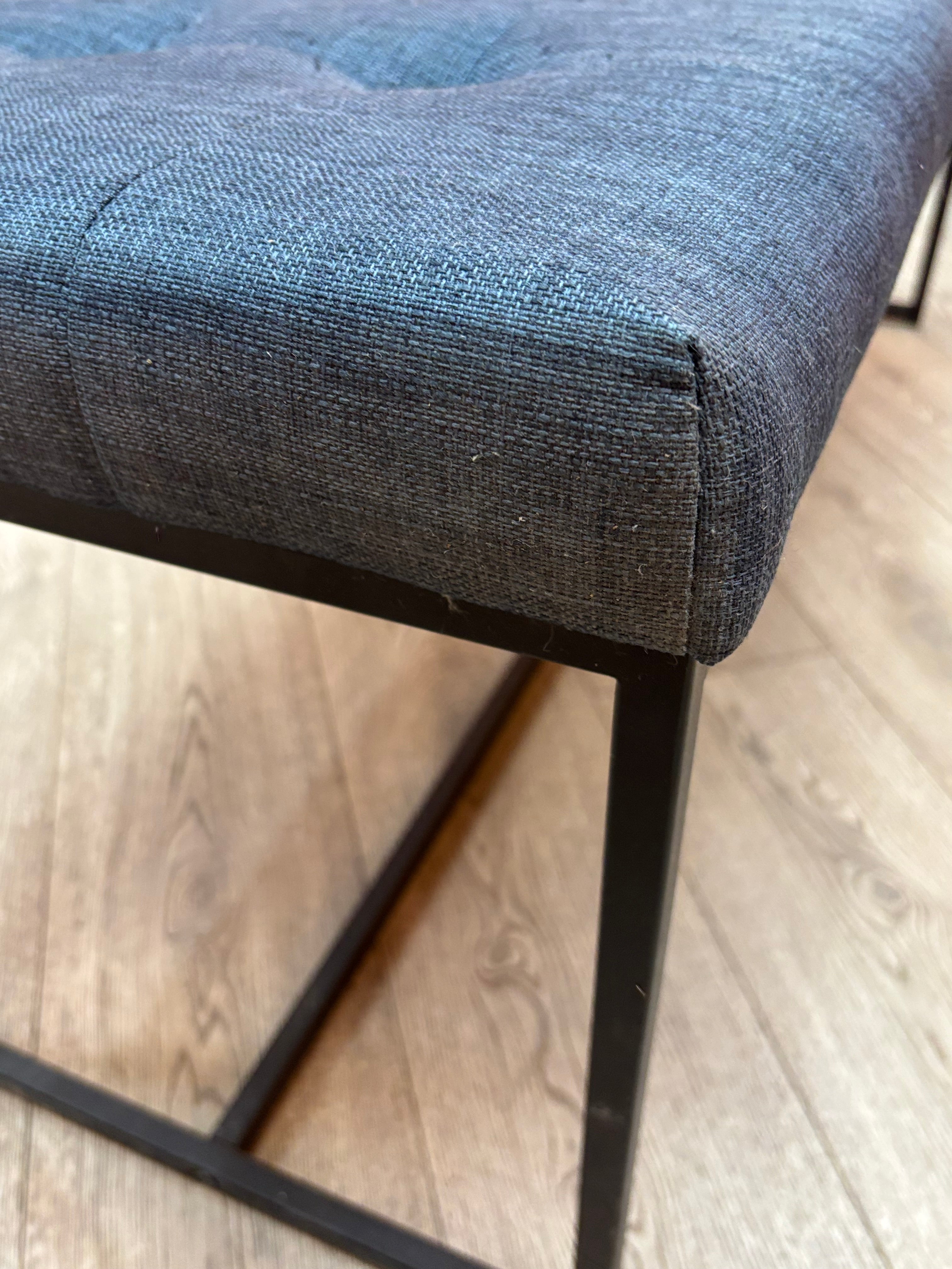Blue Fabric Bench