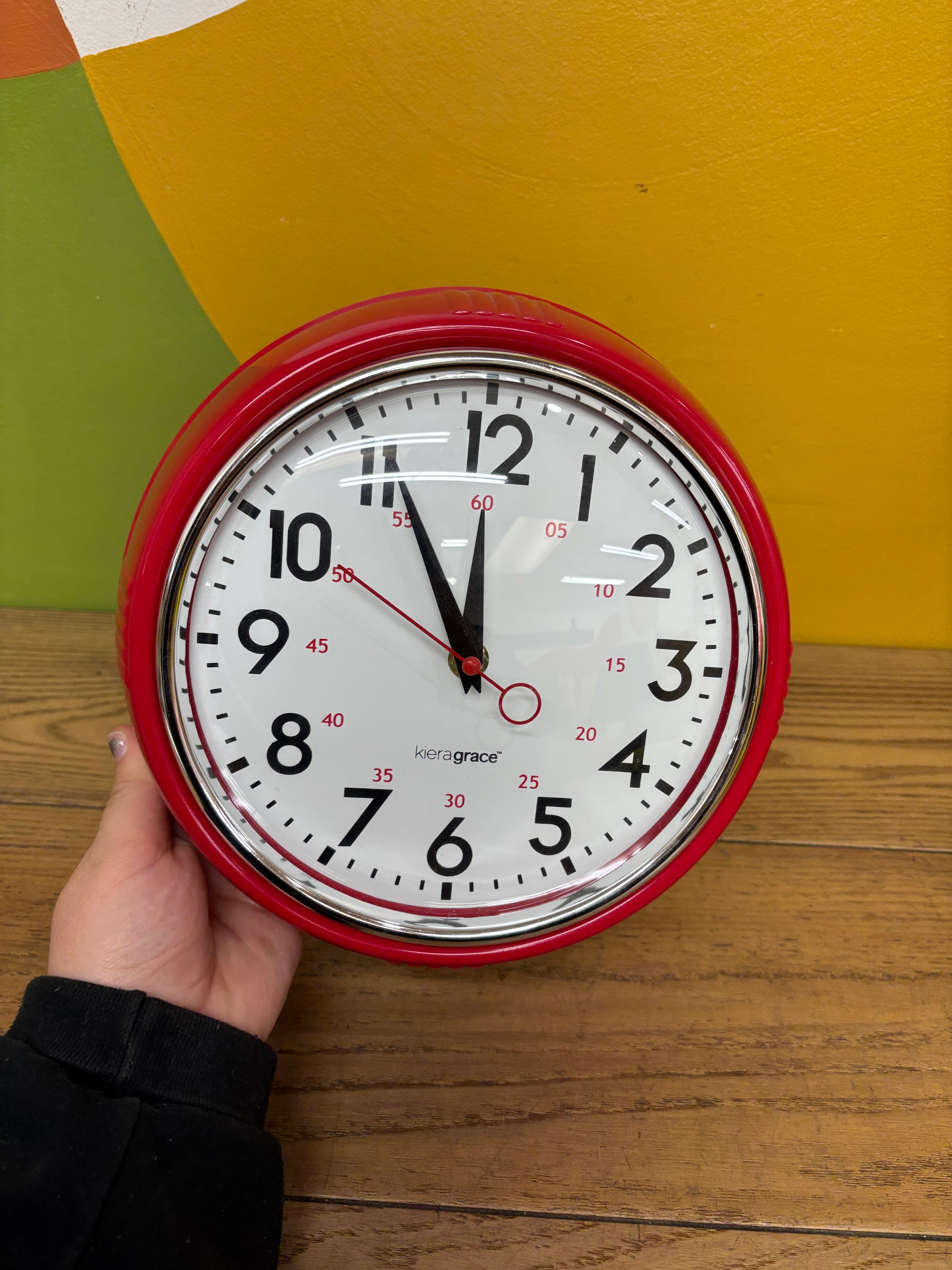 Kieragrace 9.5" Retro Red Clock