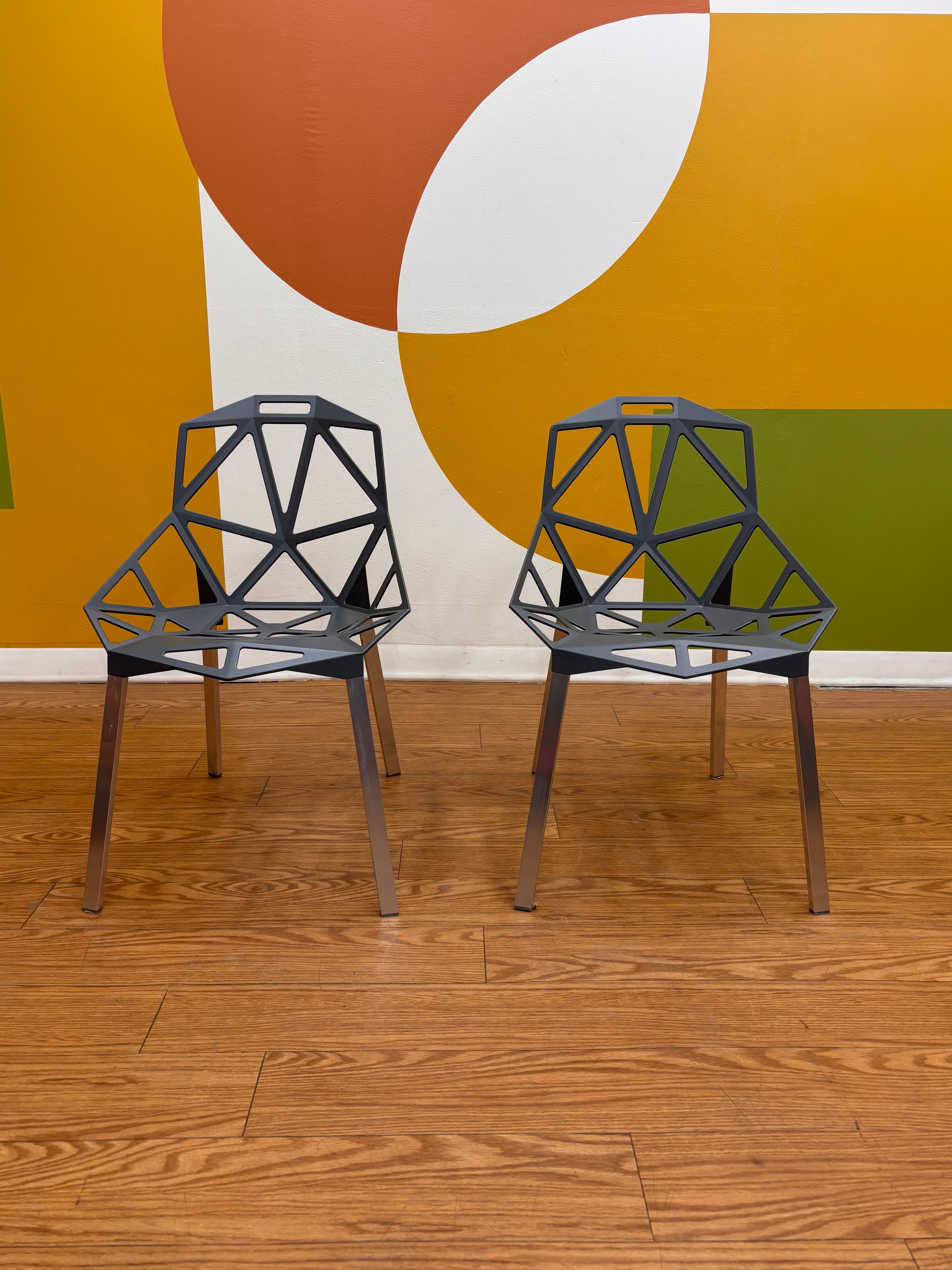 Set of 2 Geometric Chairs