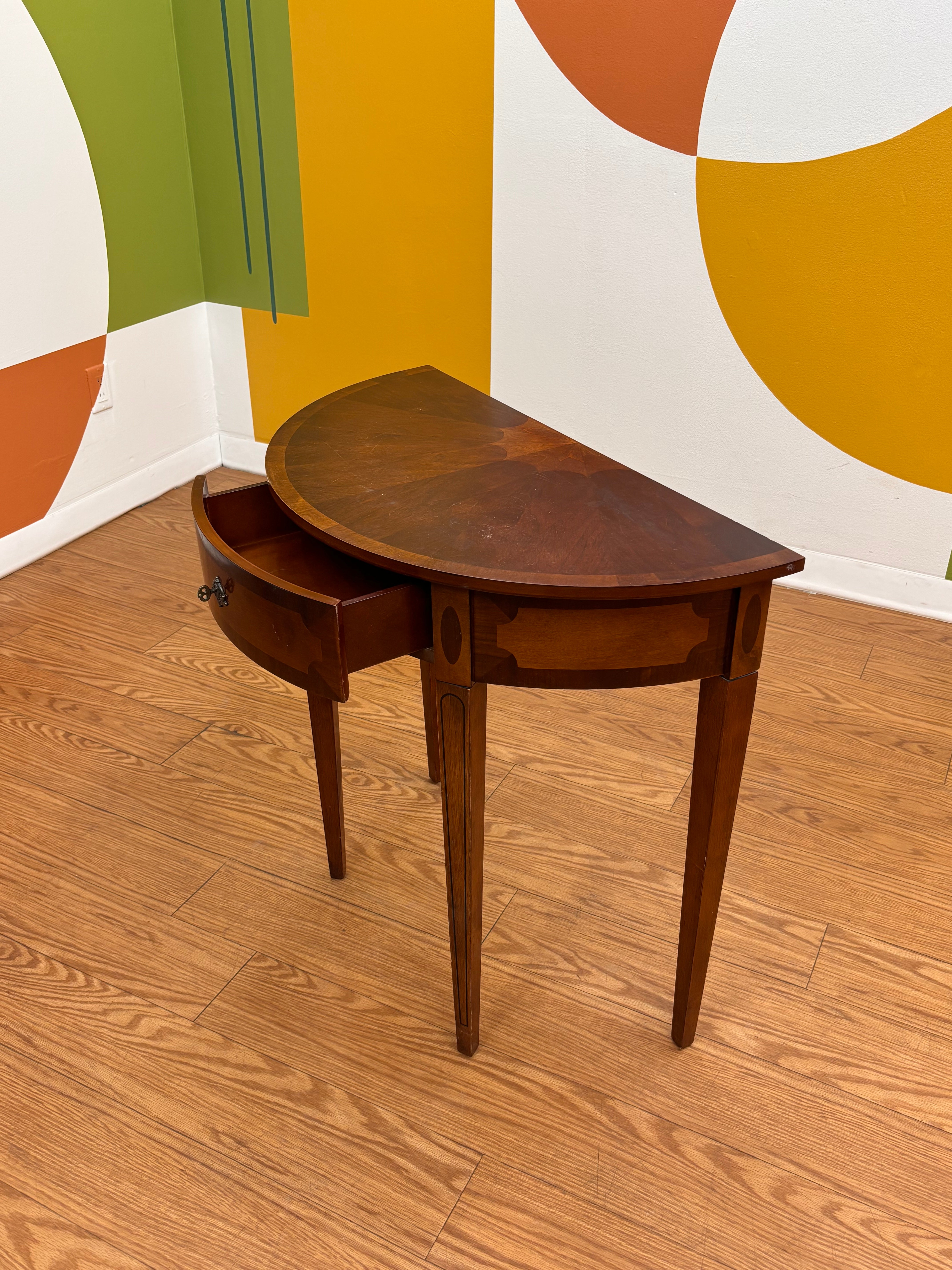 Wood Half Moon Table