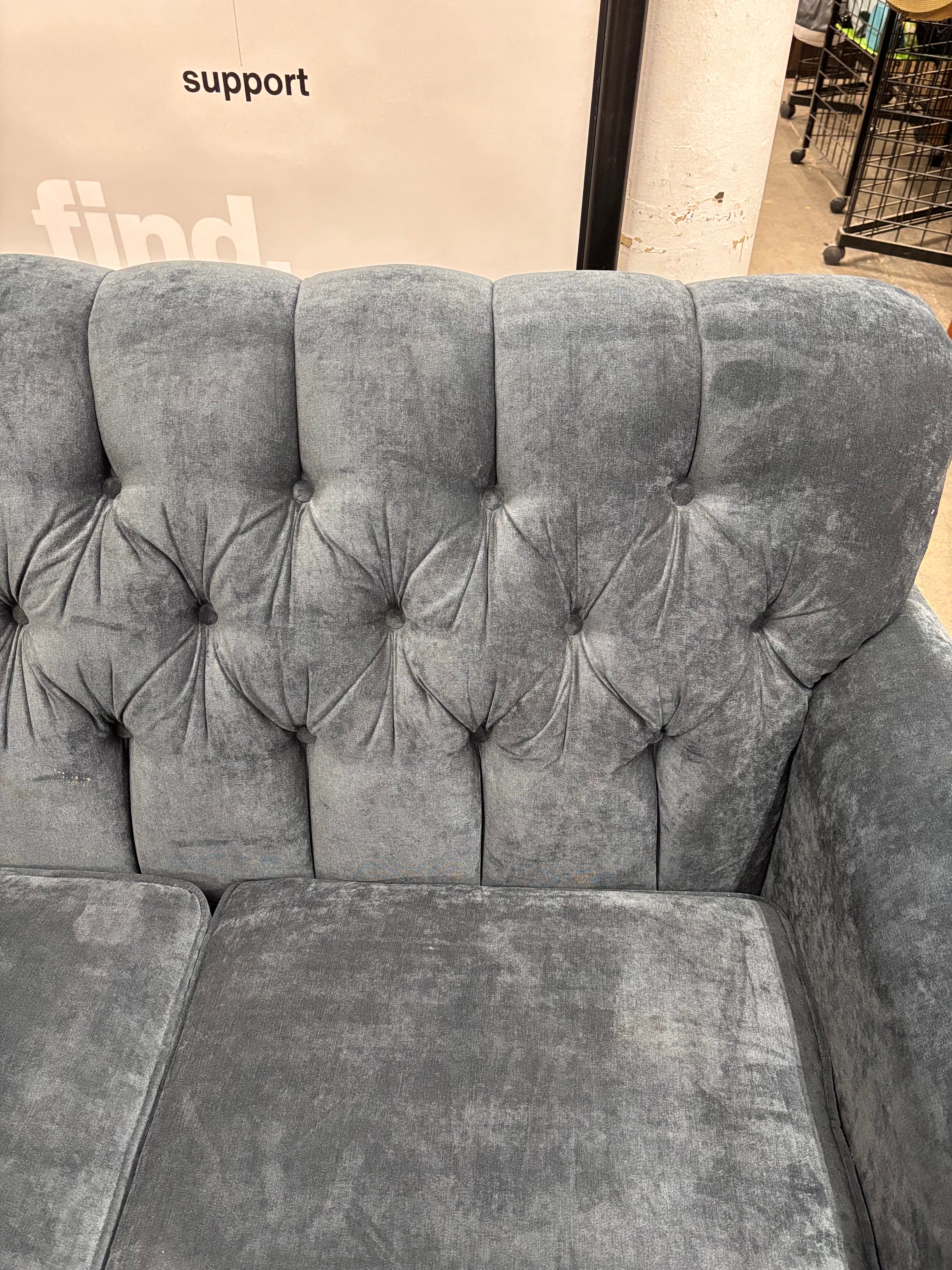 Blue Tufted Sofa (2 available)