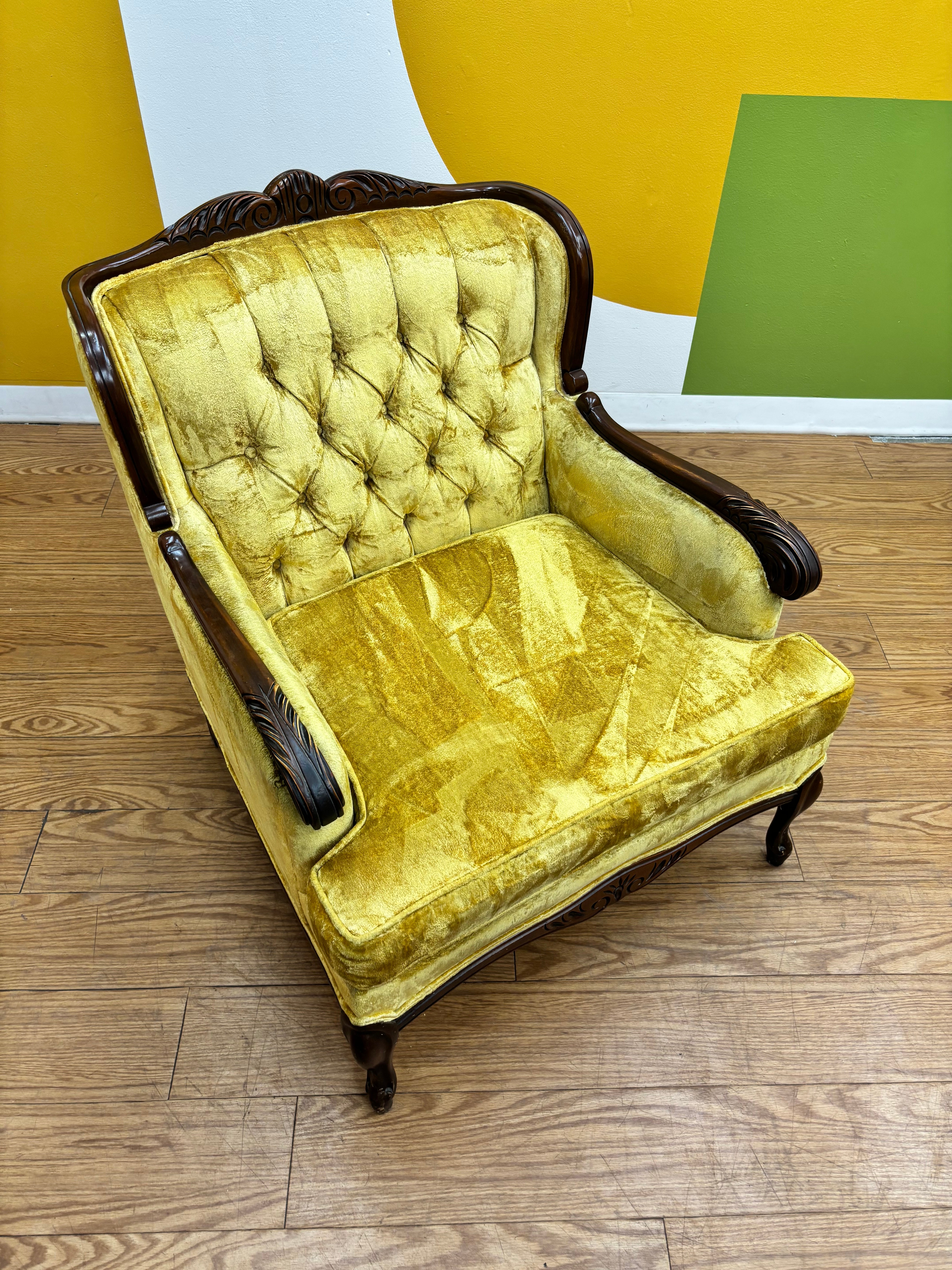 Yellow Tufted Chair