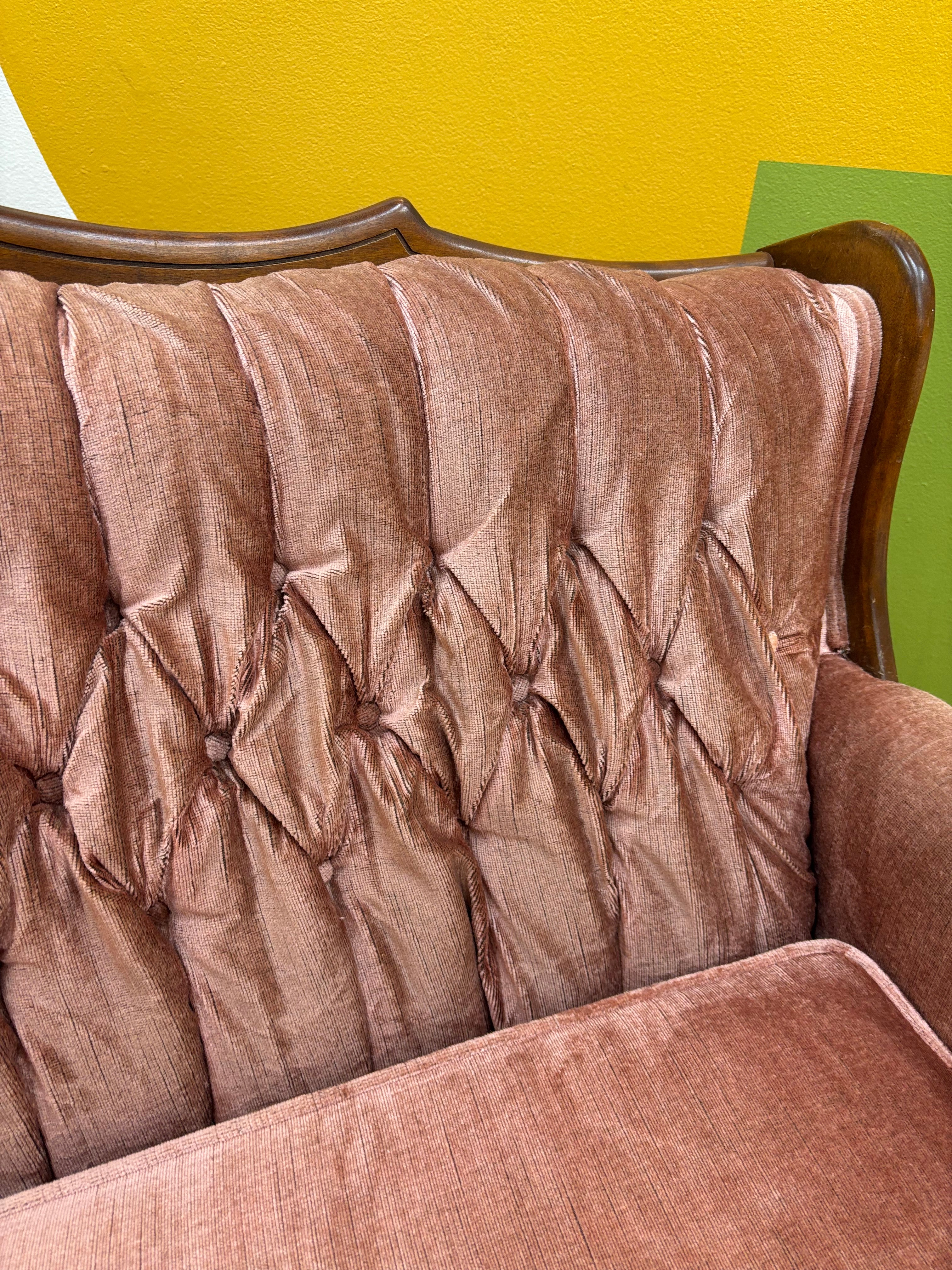 Tufted Pink Loveseat
