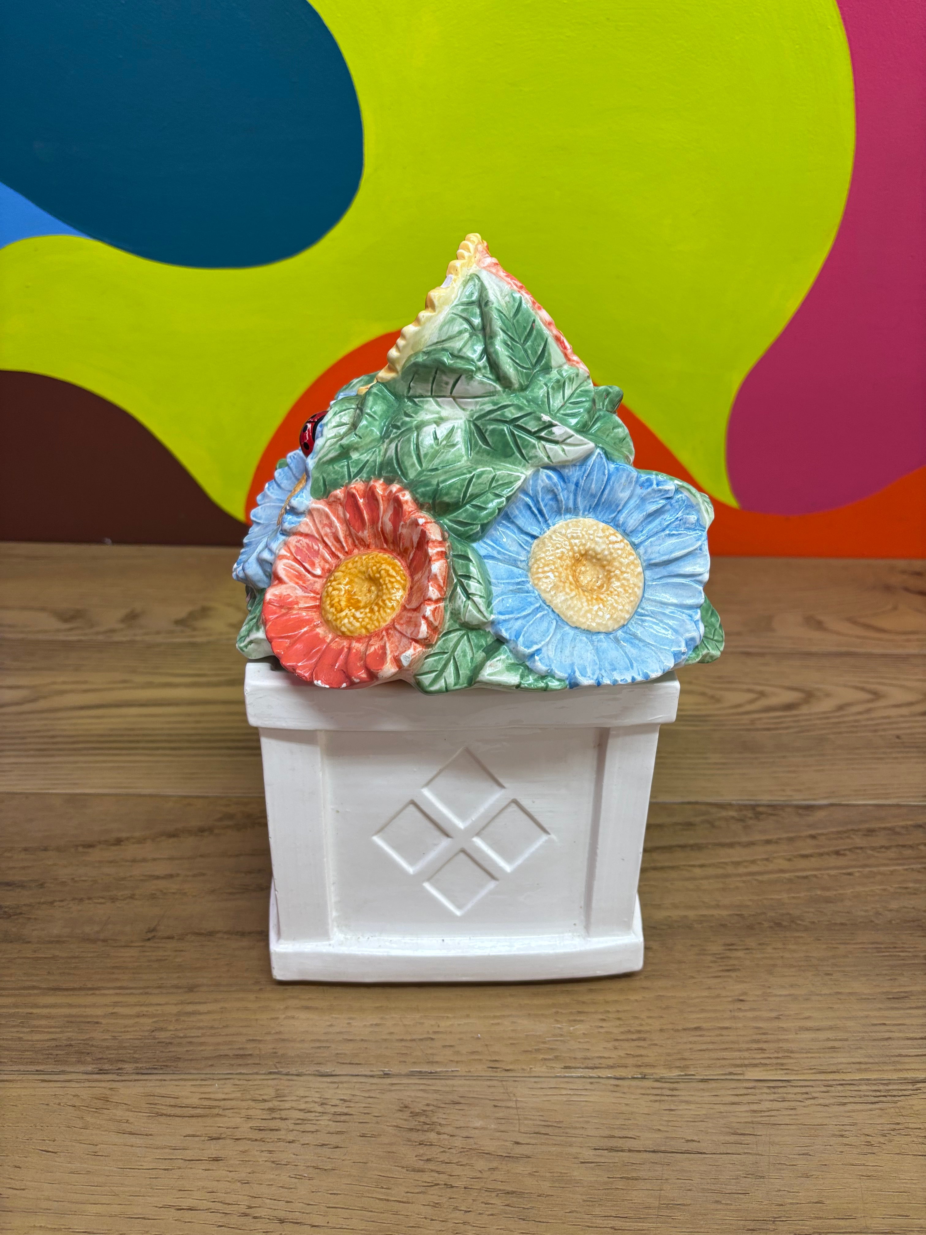 Ceramic Floral Canister