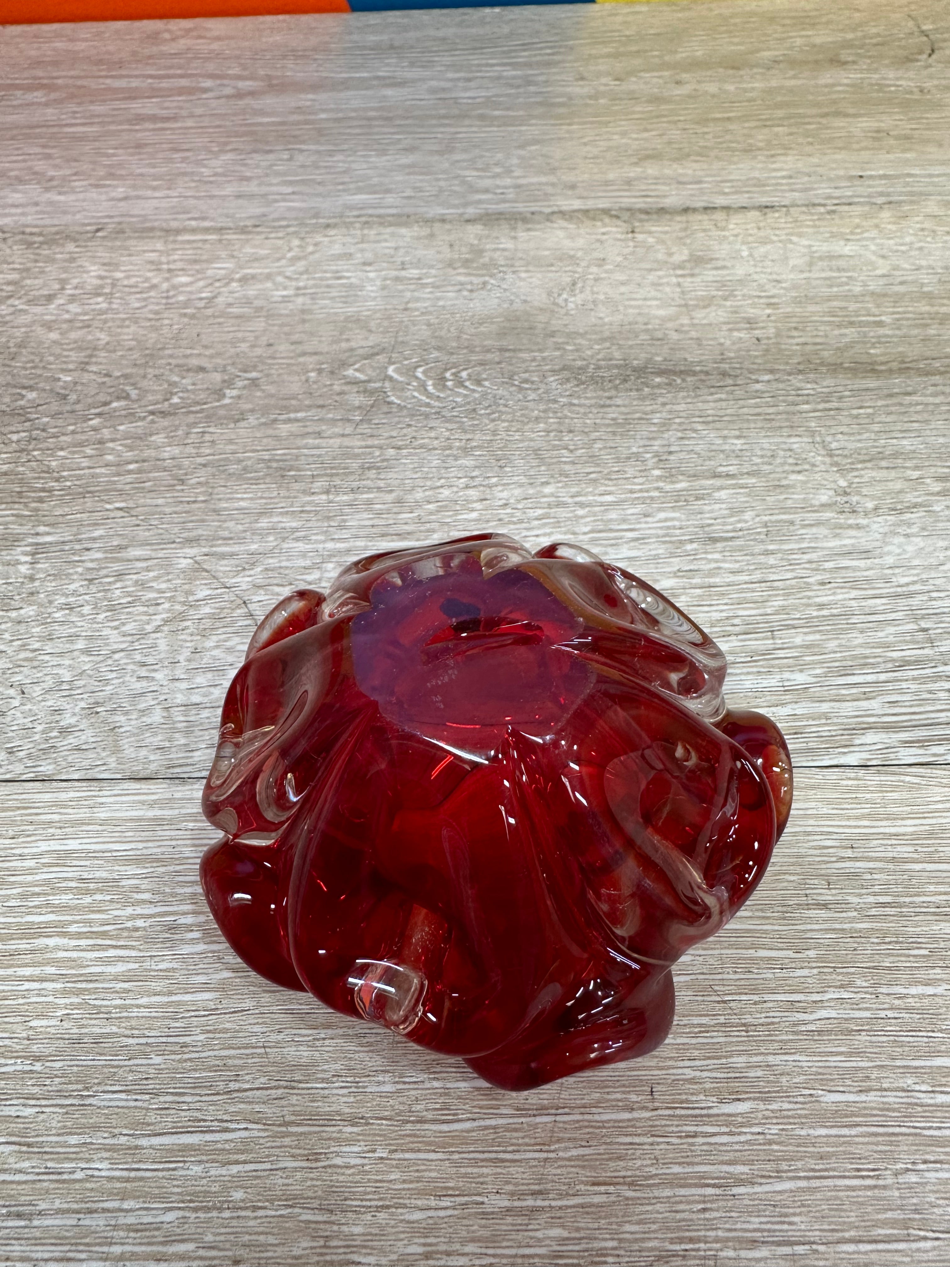 Small Red Ruby Glass Dish