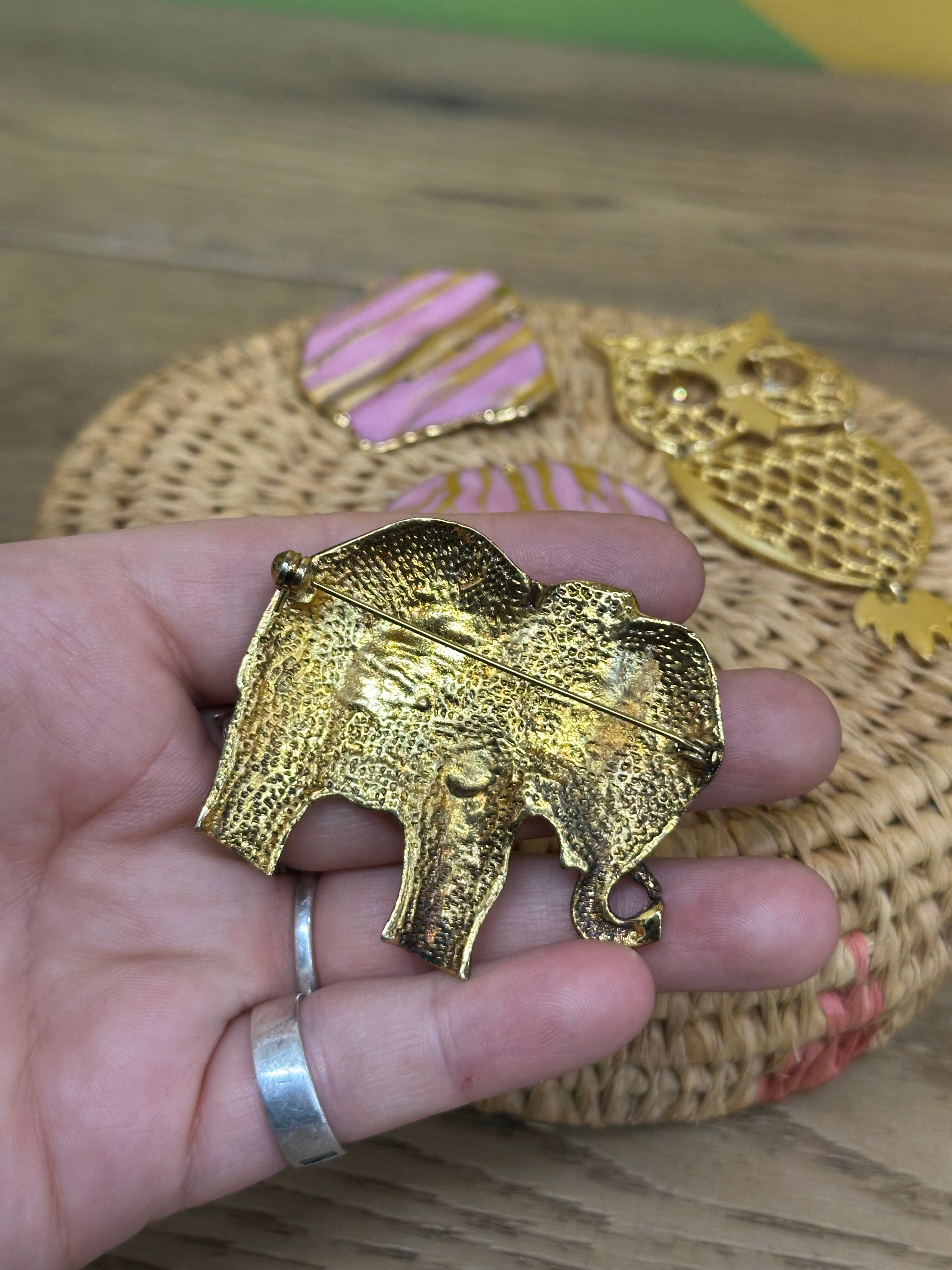 Bundle of Gold Tone Brooches