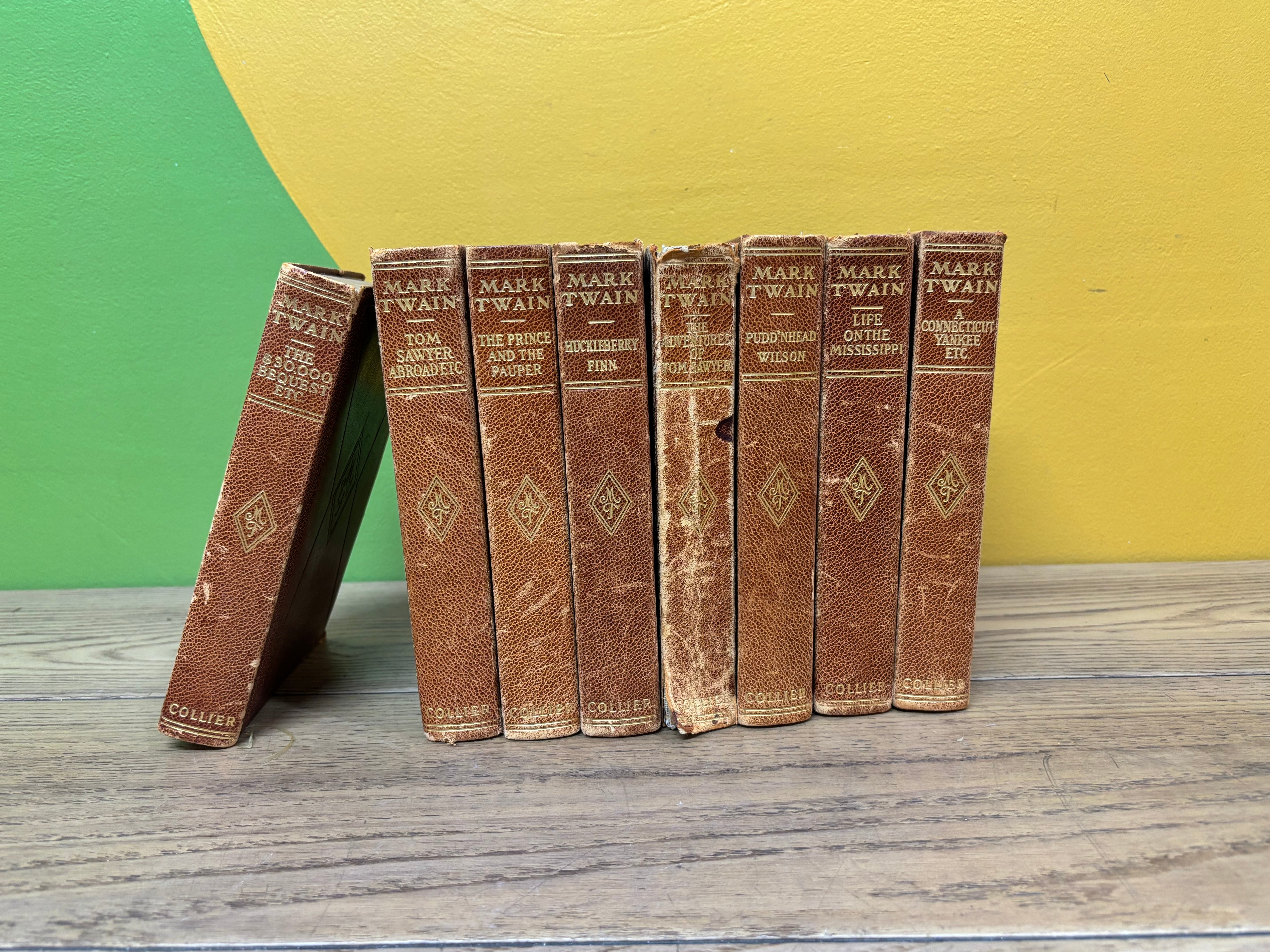 (8) Mark Twain Leather Books