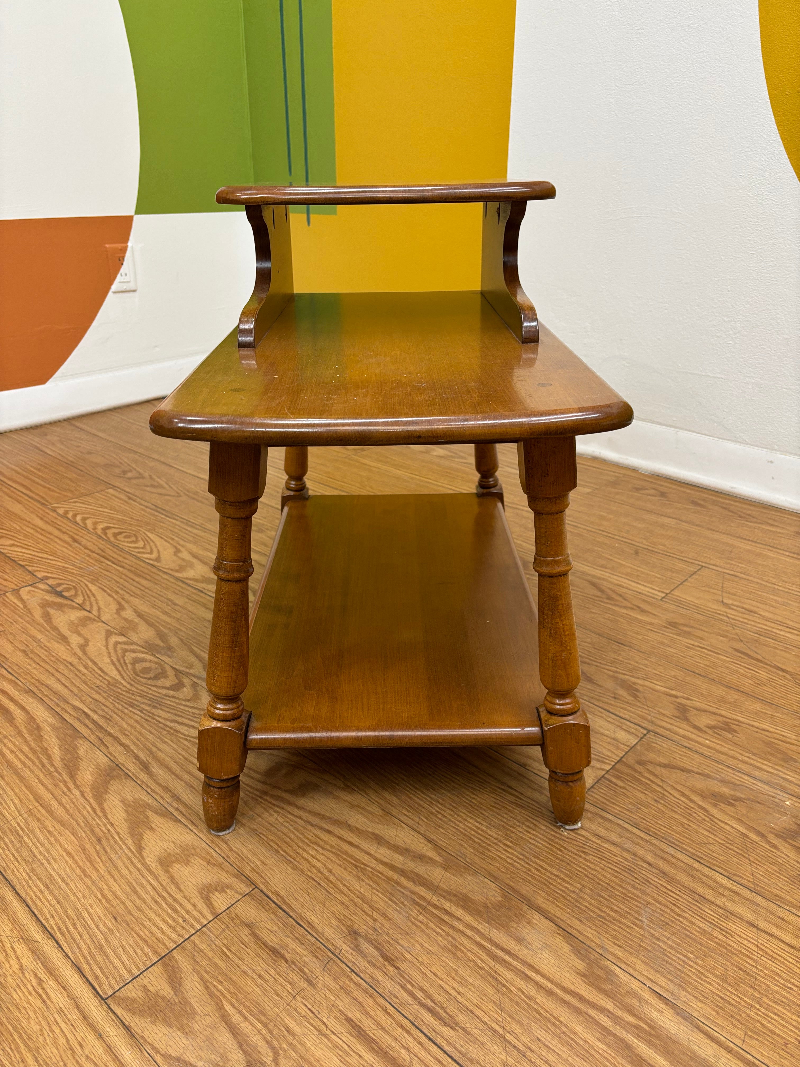 Wood Tiered End Table