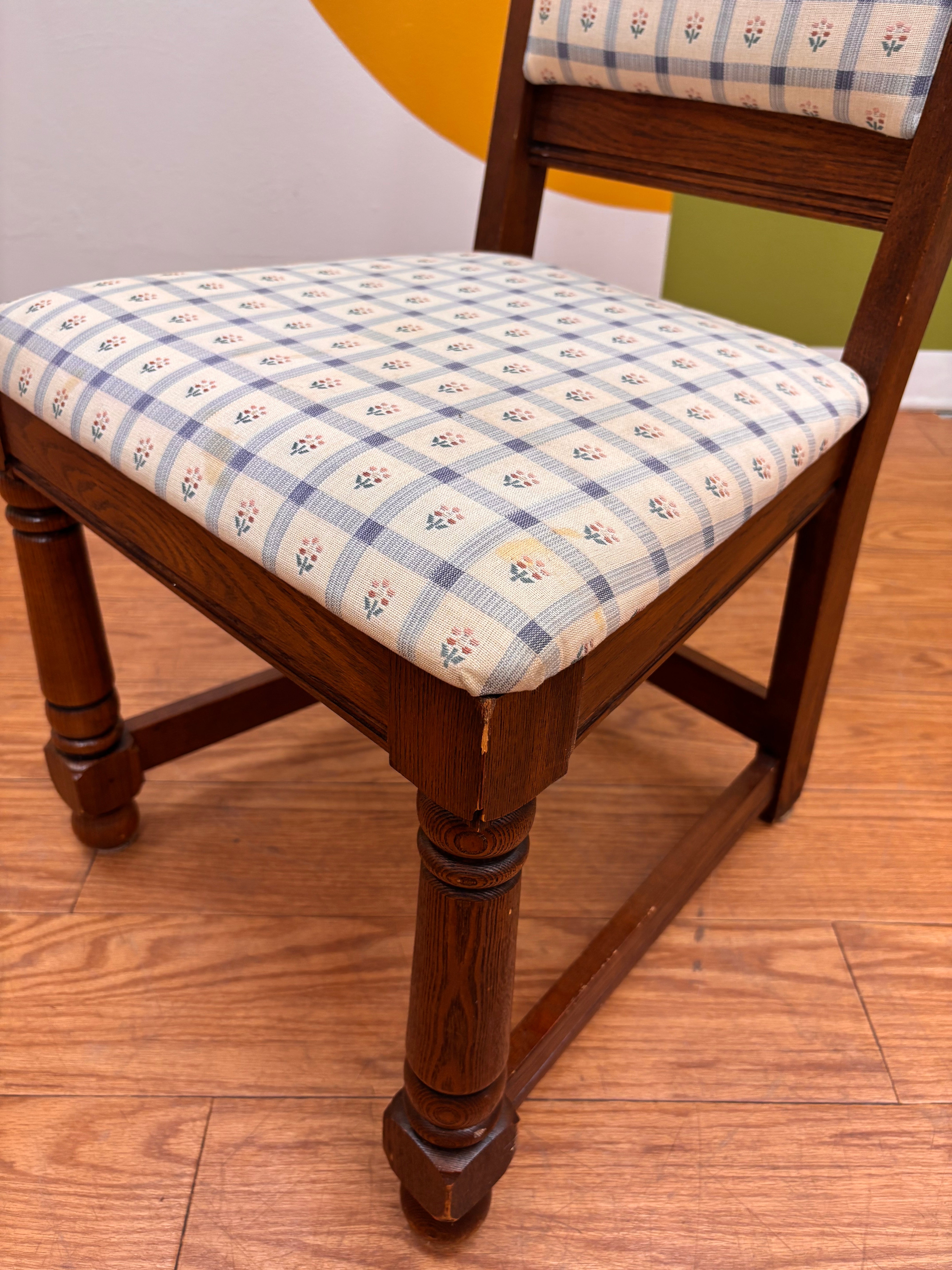 Floral Gingham Dining Chair (4)