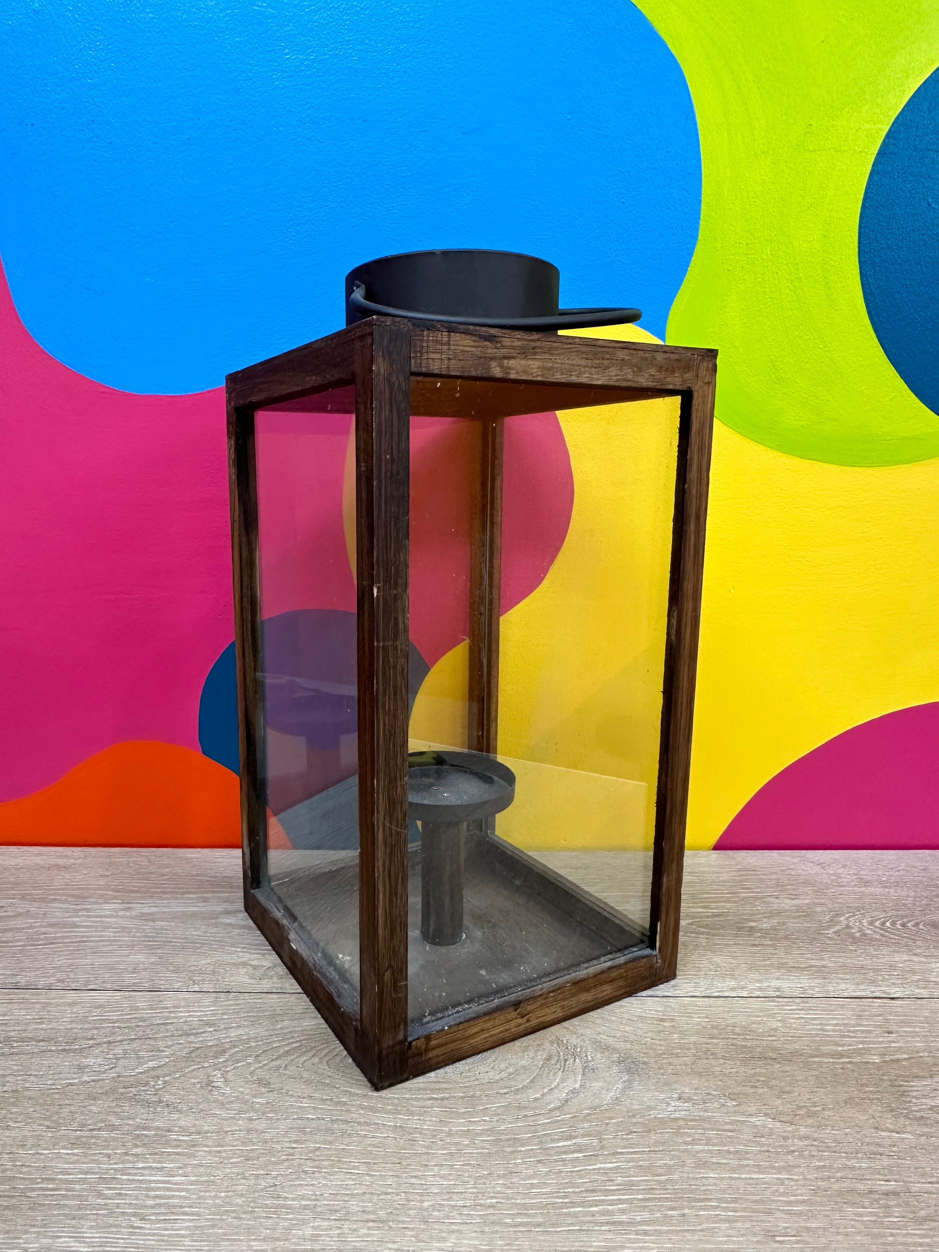 Wooden & Glass Lantern