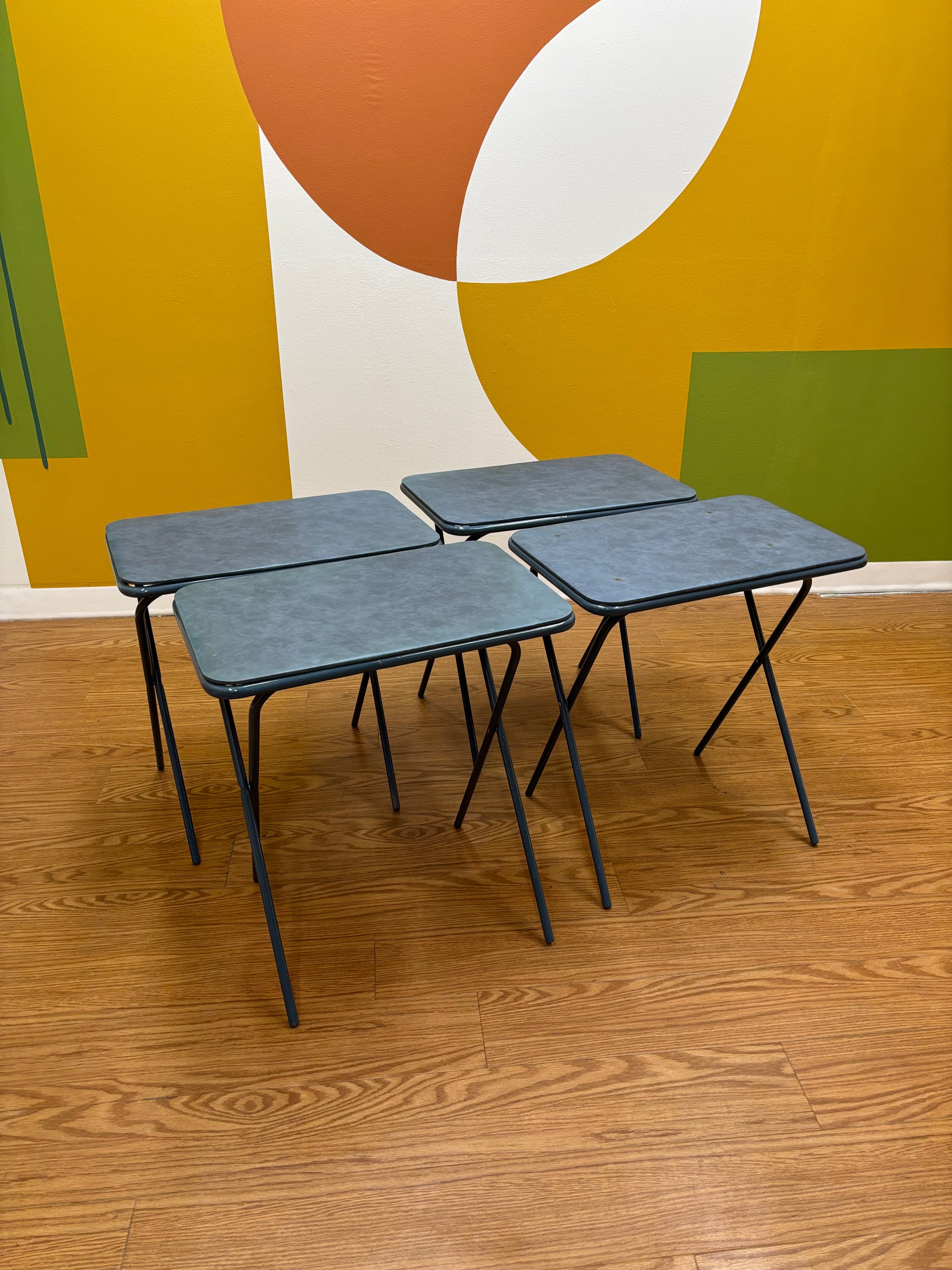 Blue 4 Piece TV Tray Set