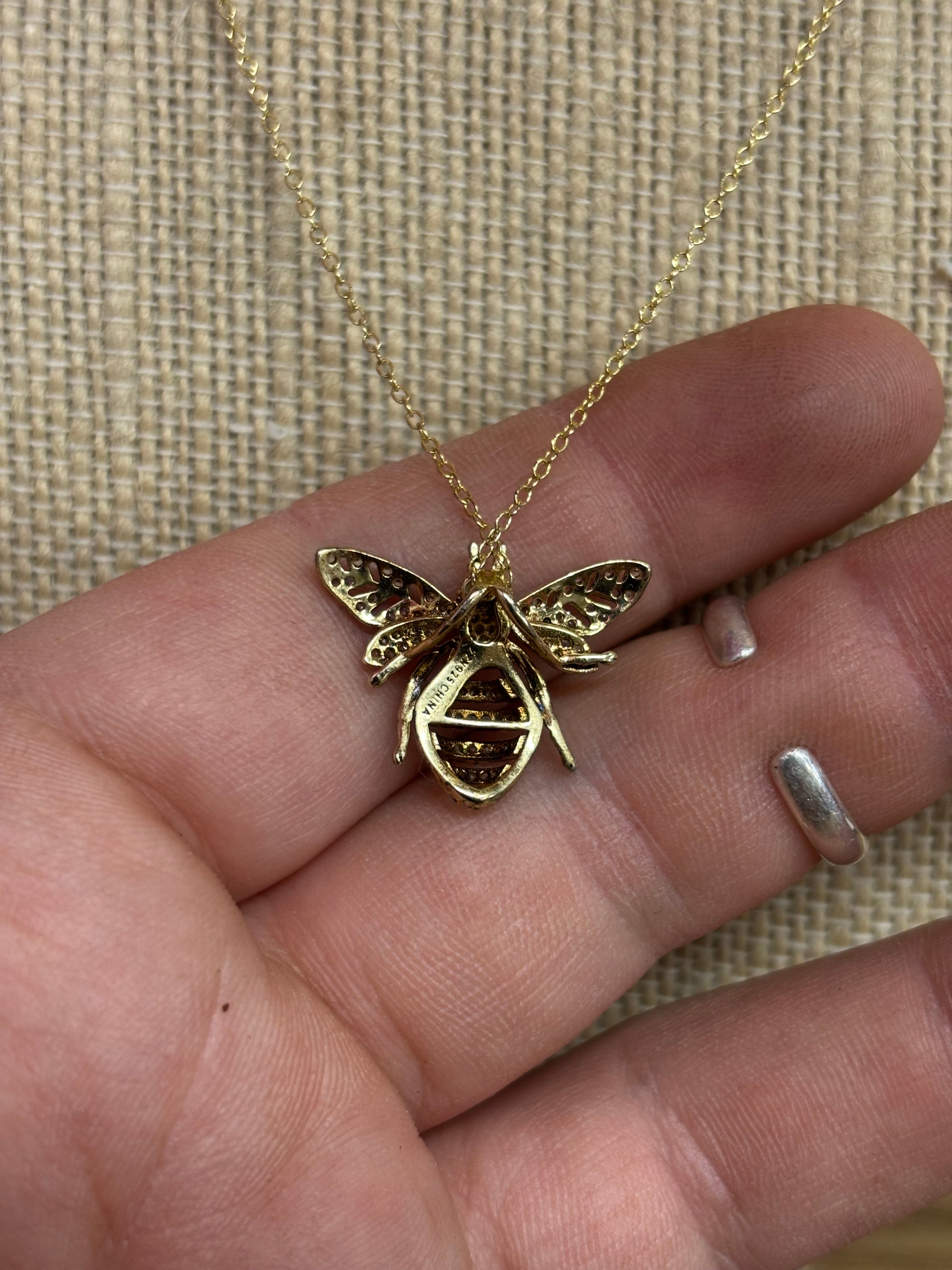 Sterling Silver Bee Necklace