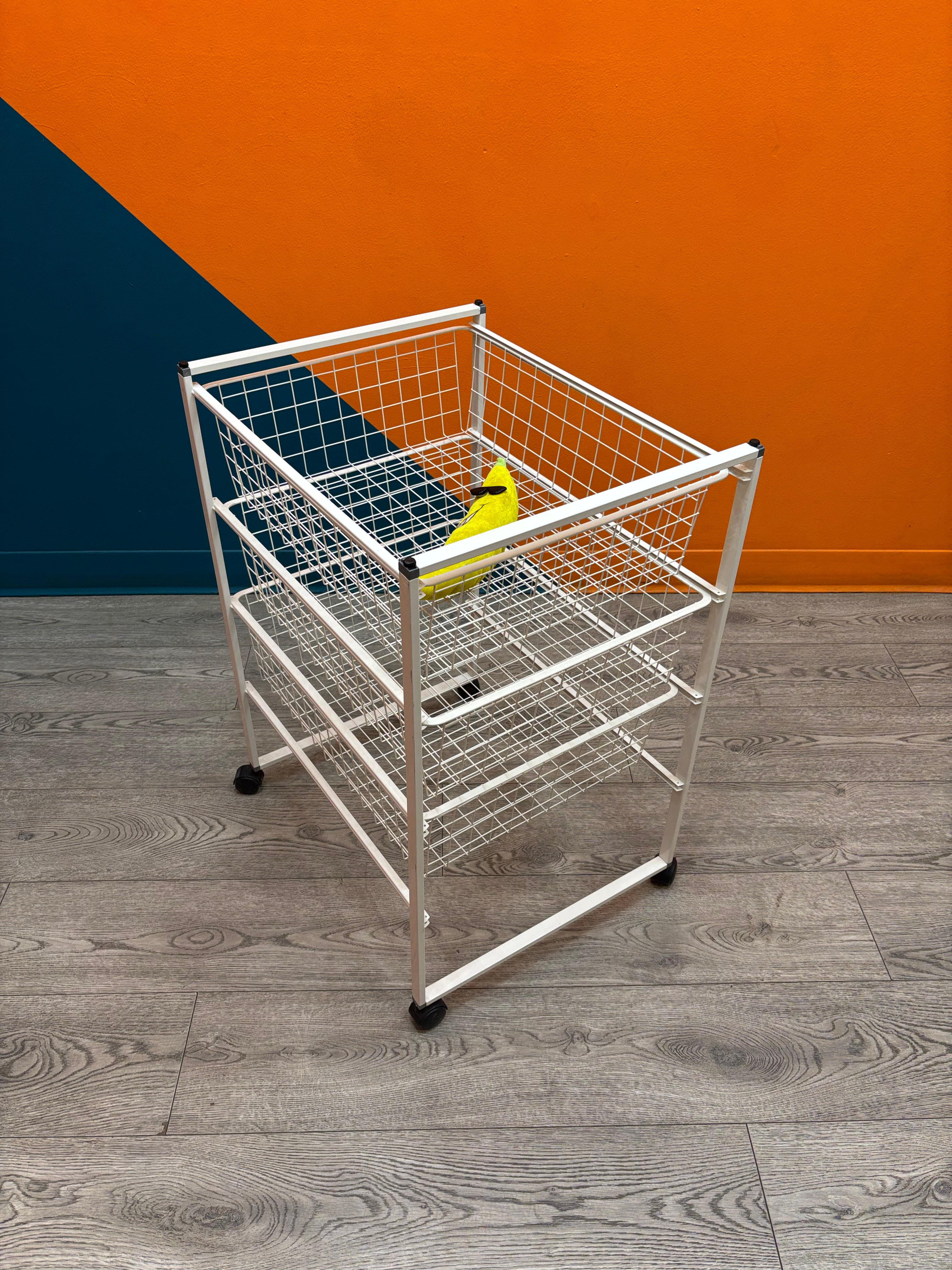 White Wire Basket Storage