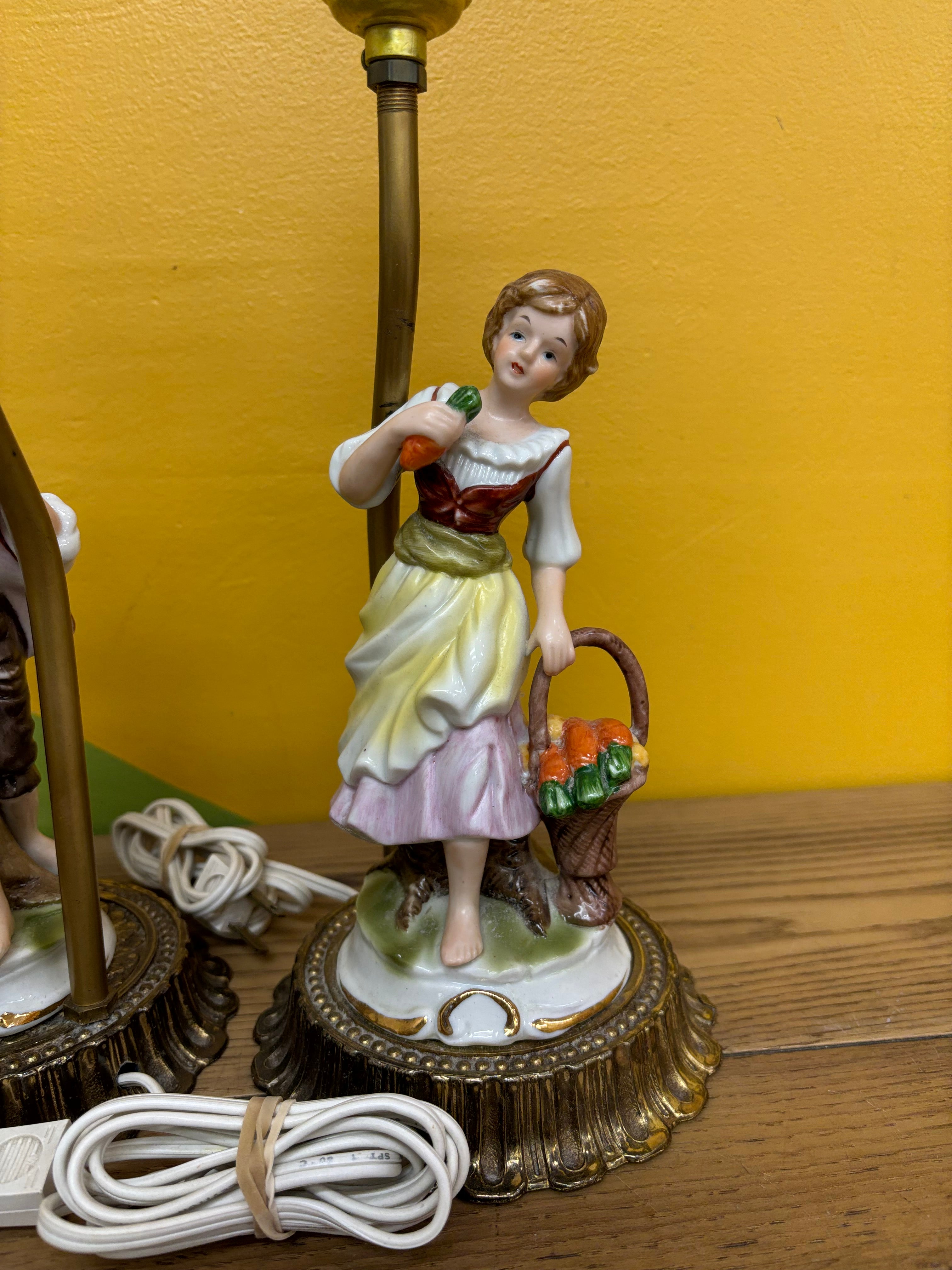 Ceramic Boy & Girl Lamps