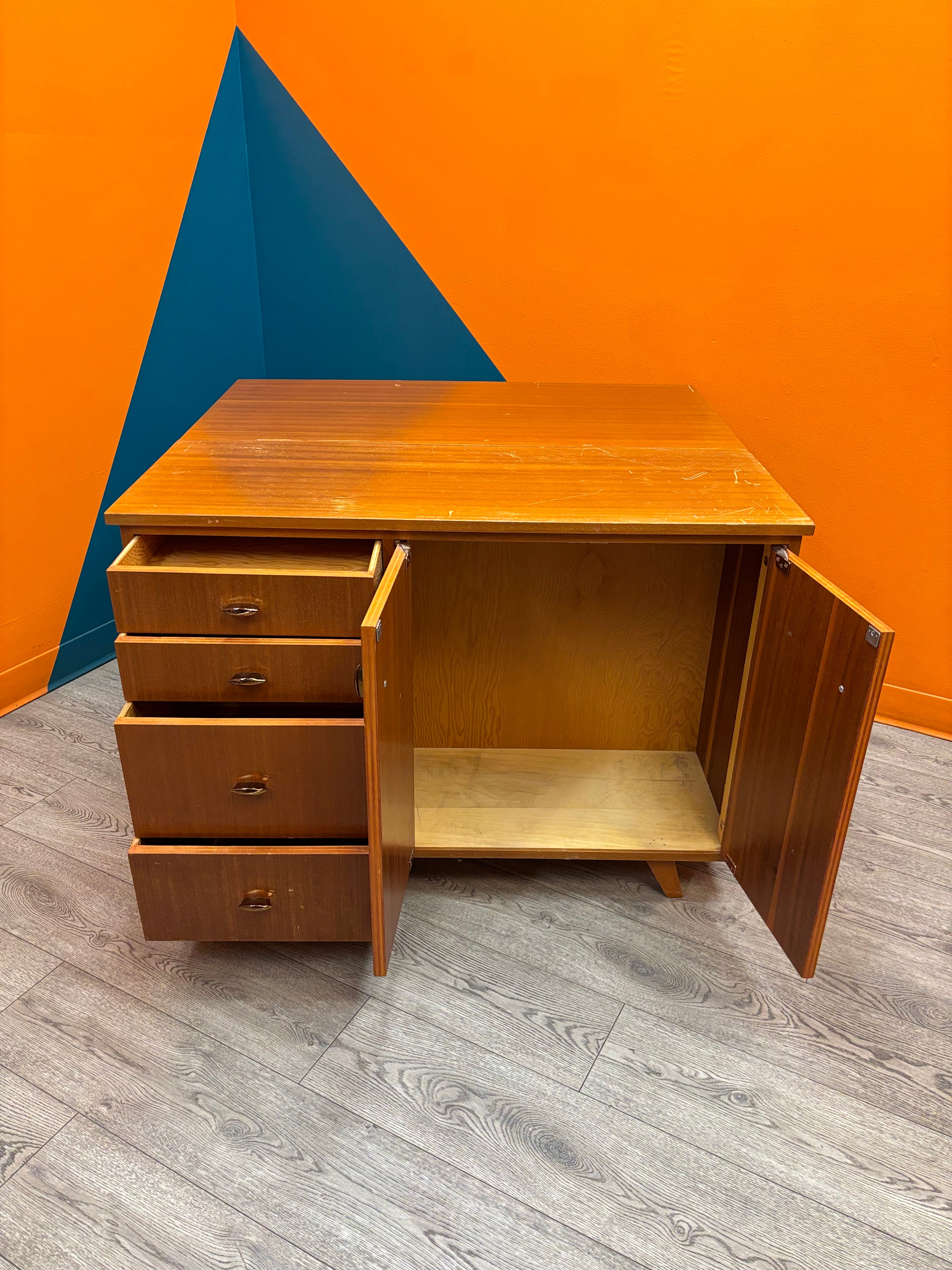 Drop Leaf Wood Cabinet