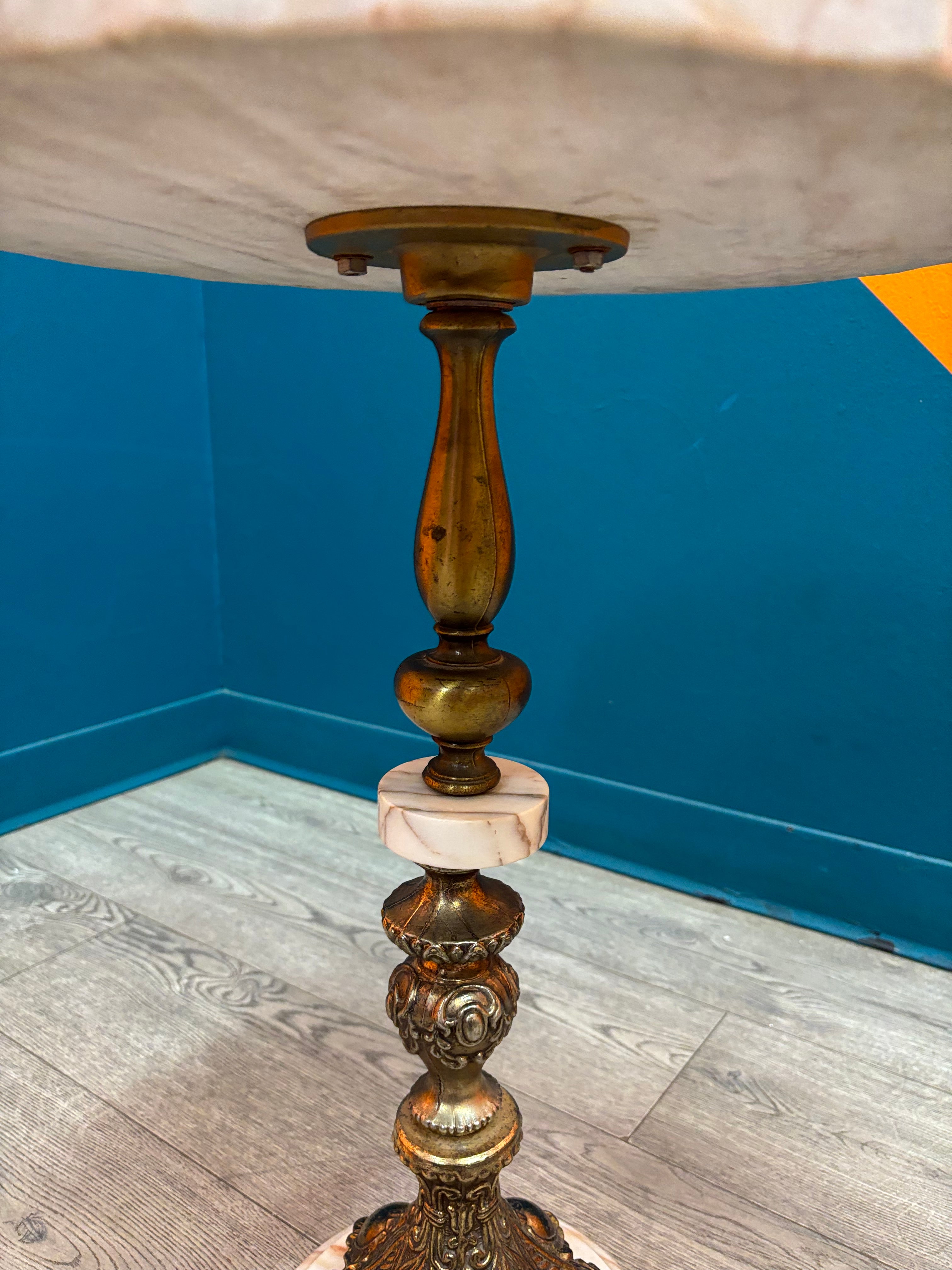 Round Marble Top Side Table