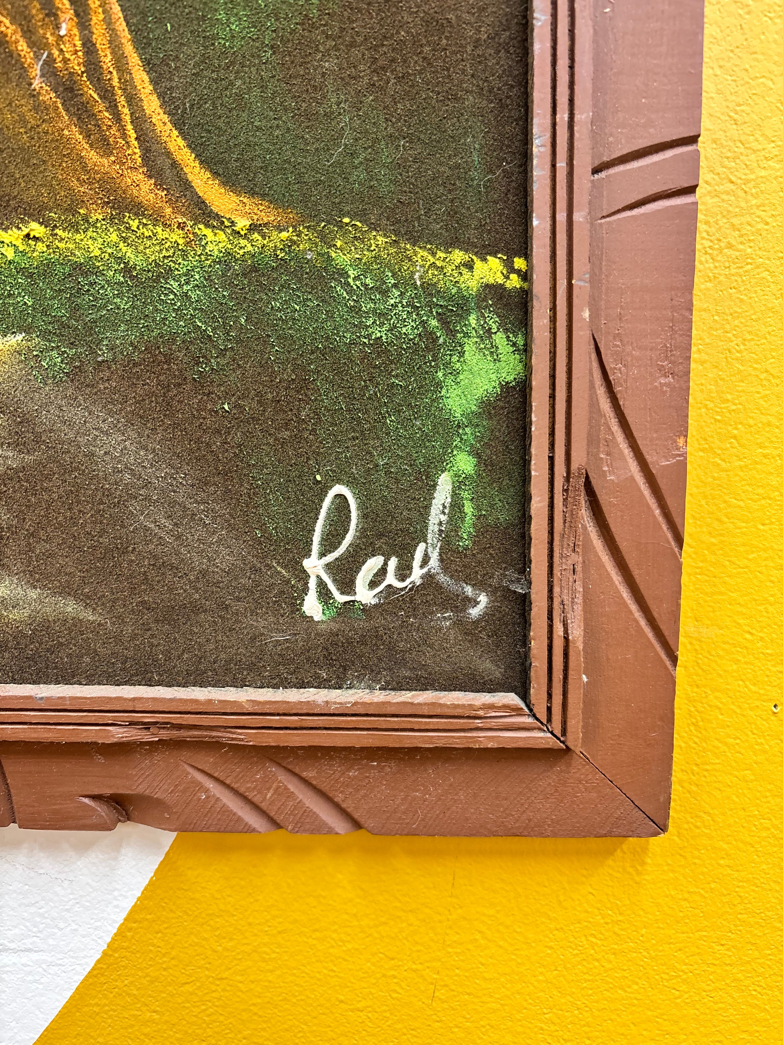 Large Framed Velvet Painting