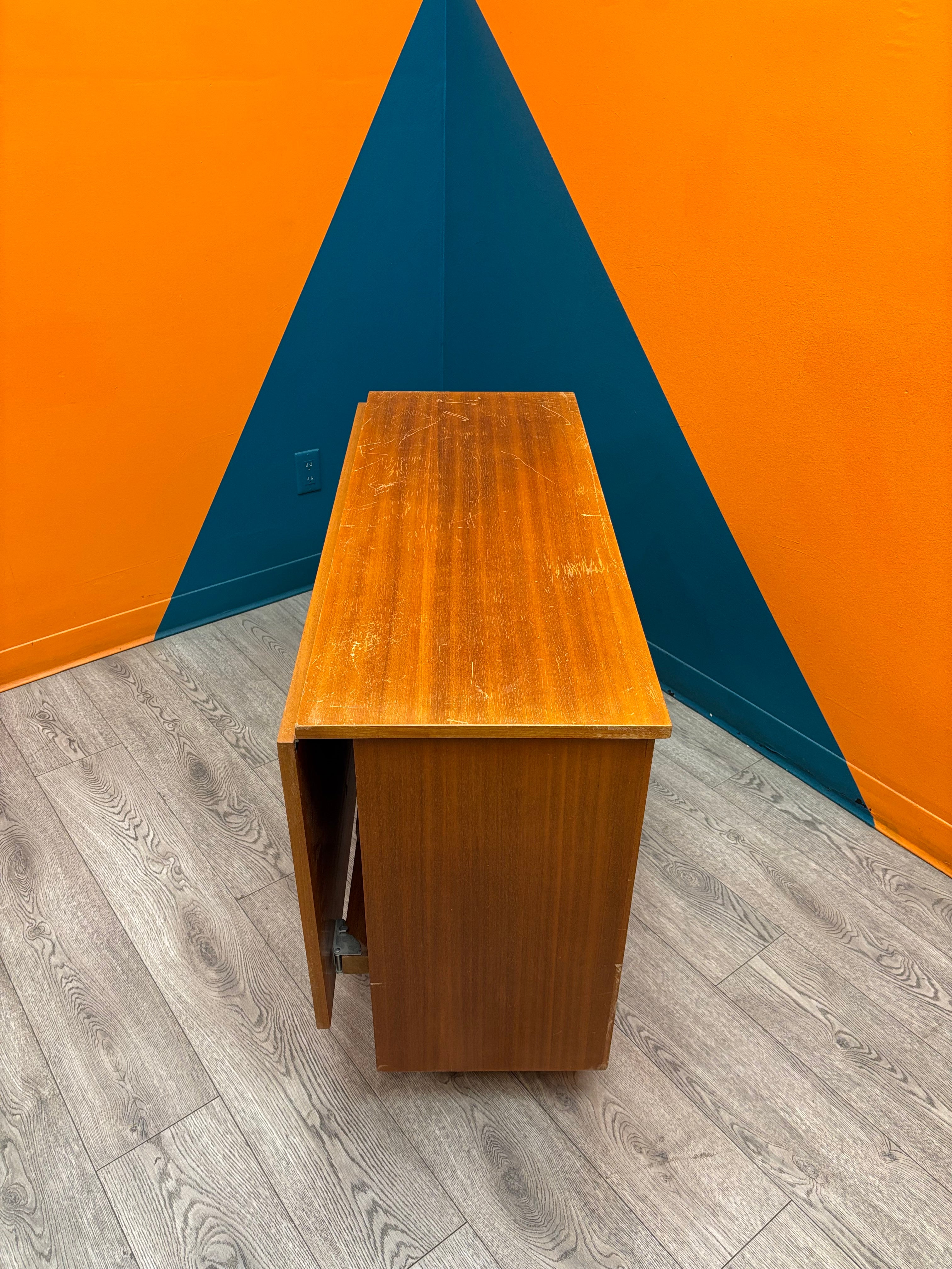 Drop Leaf Wood Cabinet