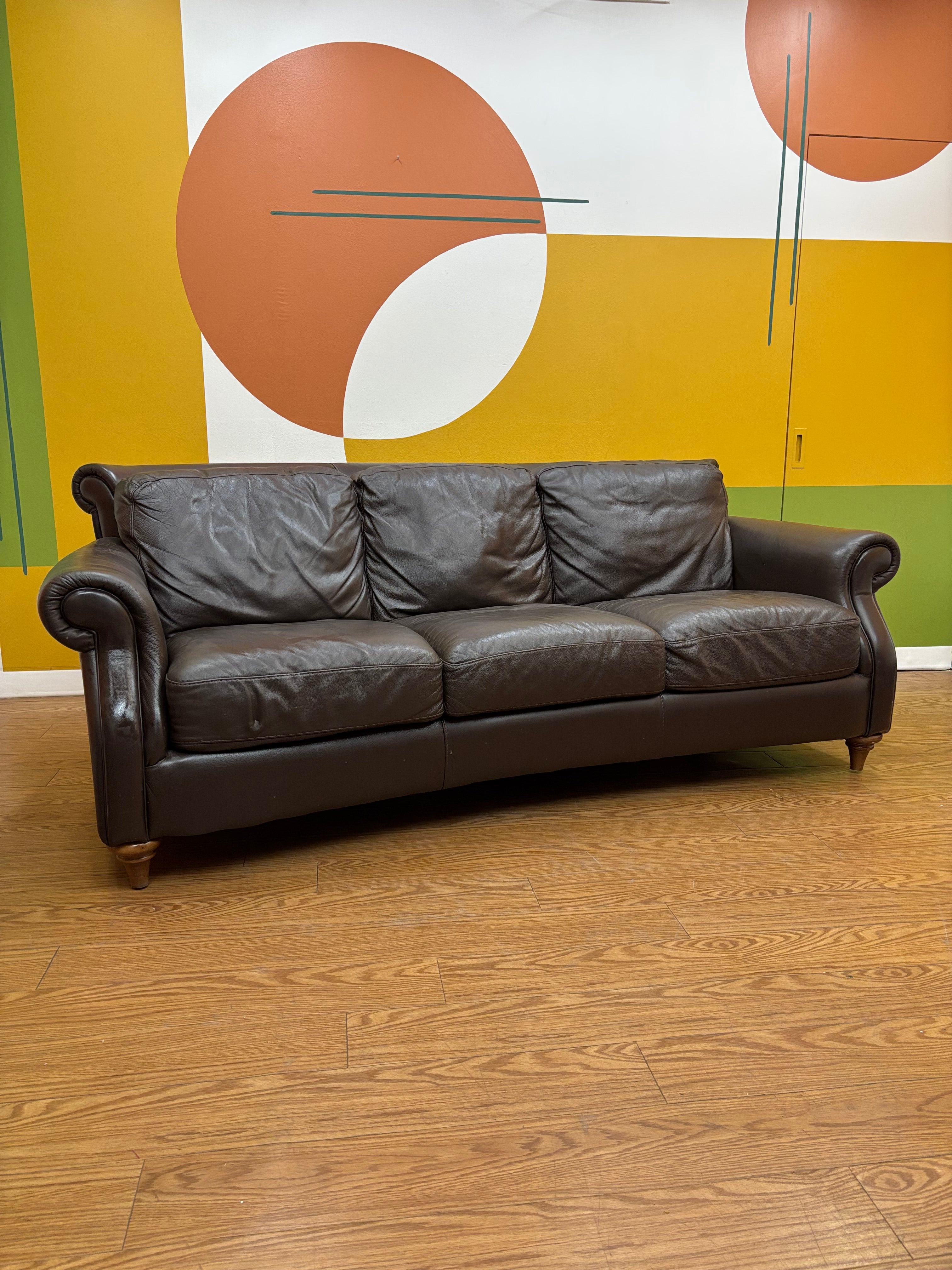 Brown Natuzzi Leather Sofa