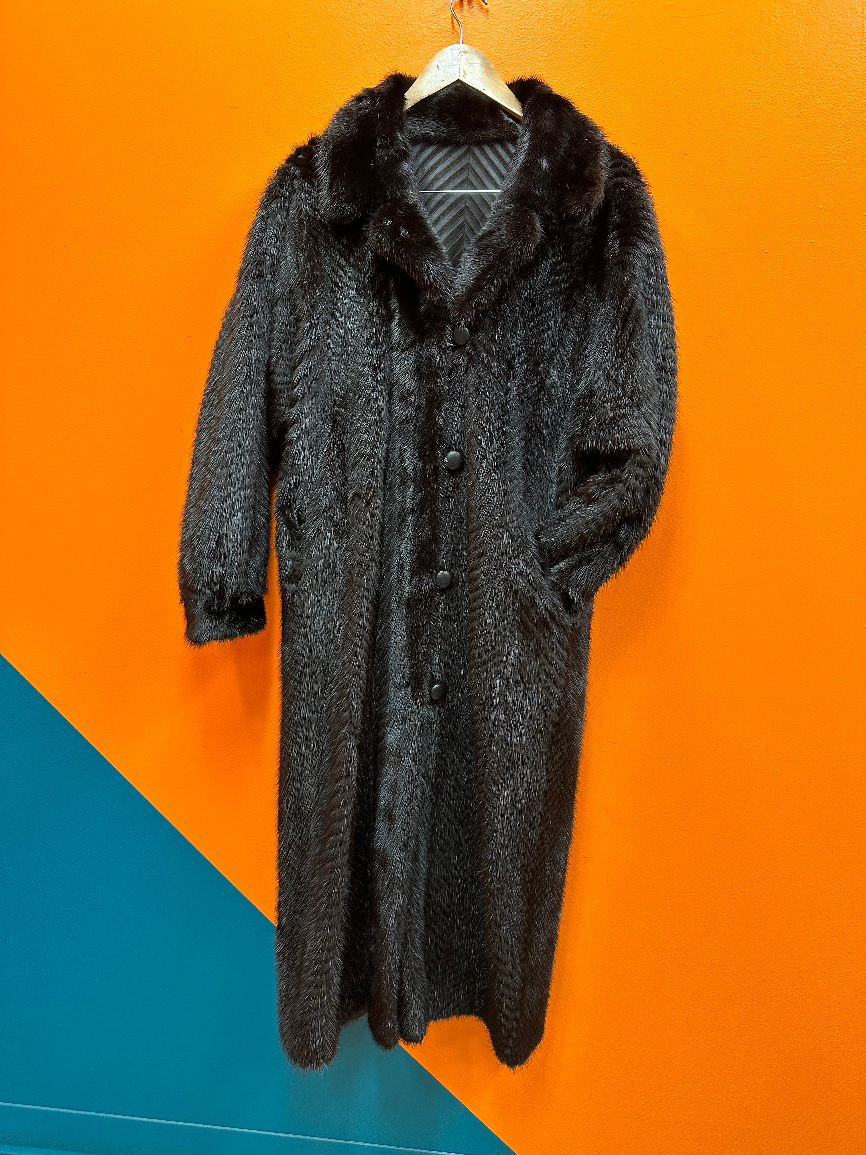 Black Reversible Custom Real Mink Fur Coat