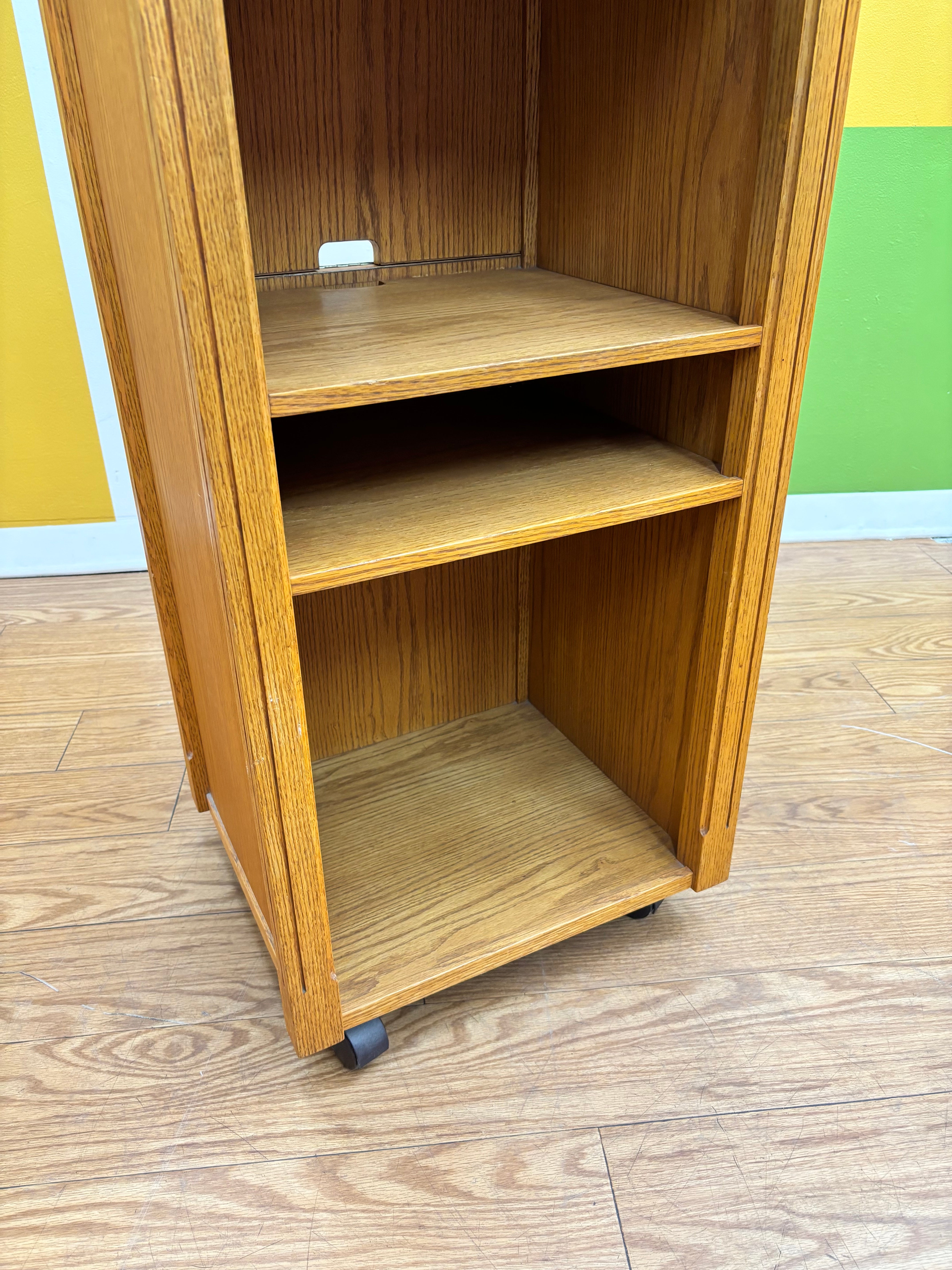 Rolling Wood Cabinet
