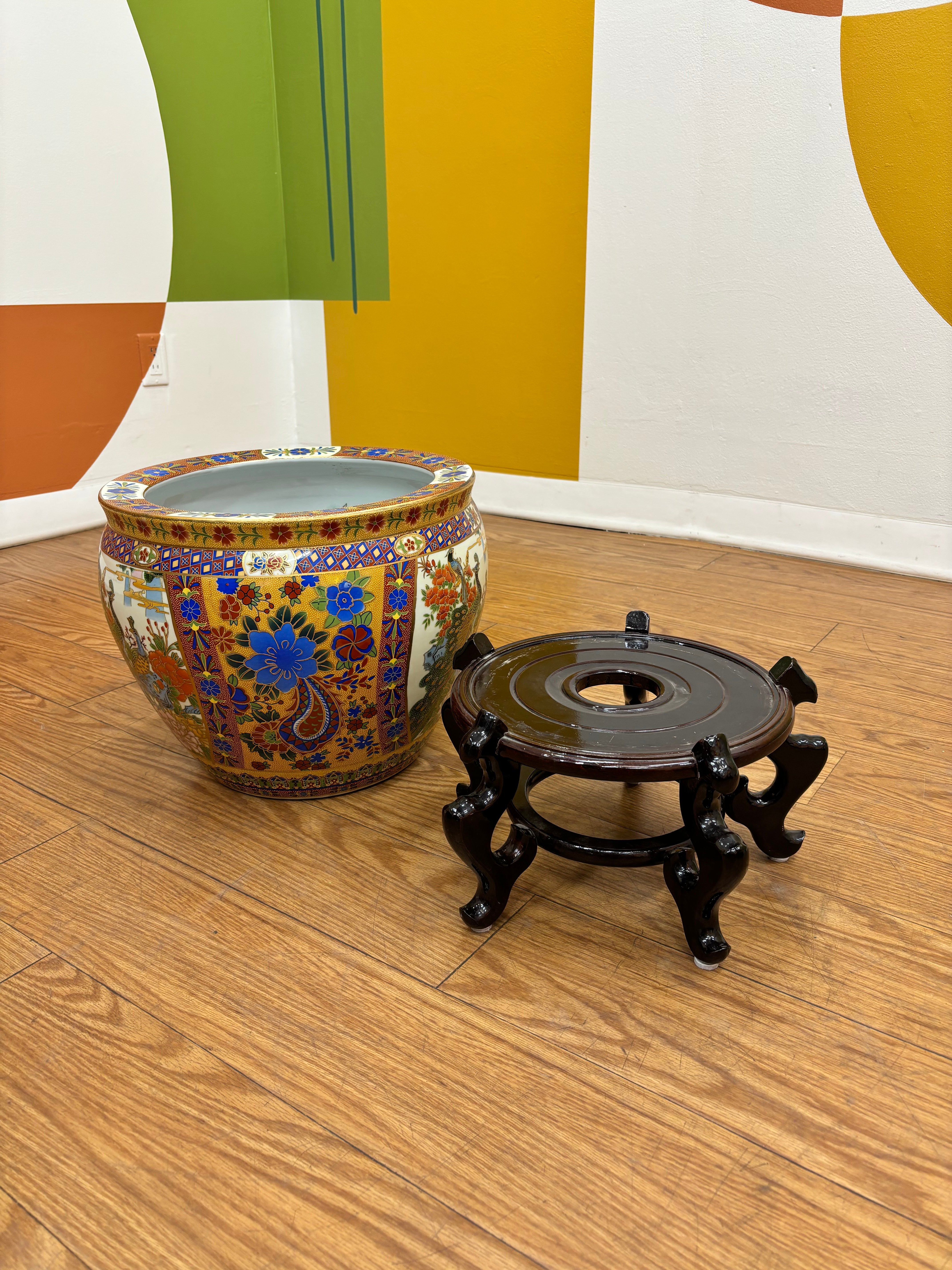 Large Fishbowl Planter on Stand (2)