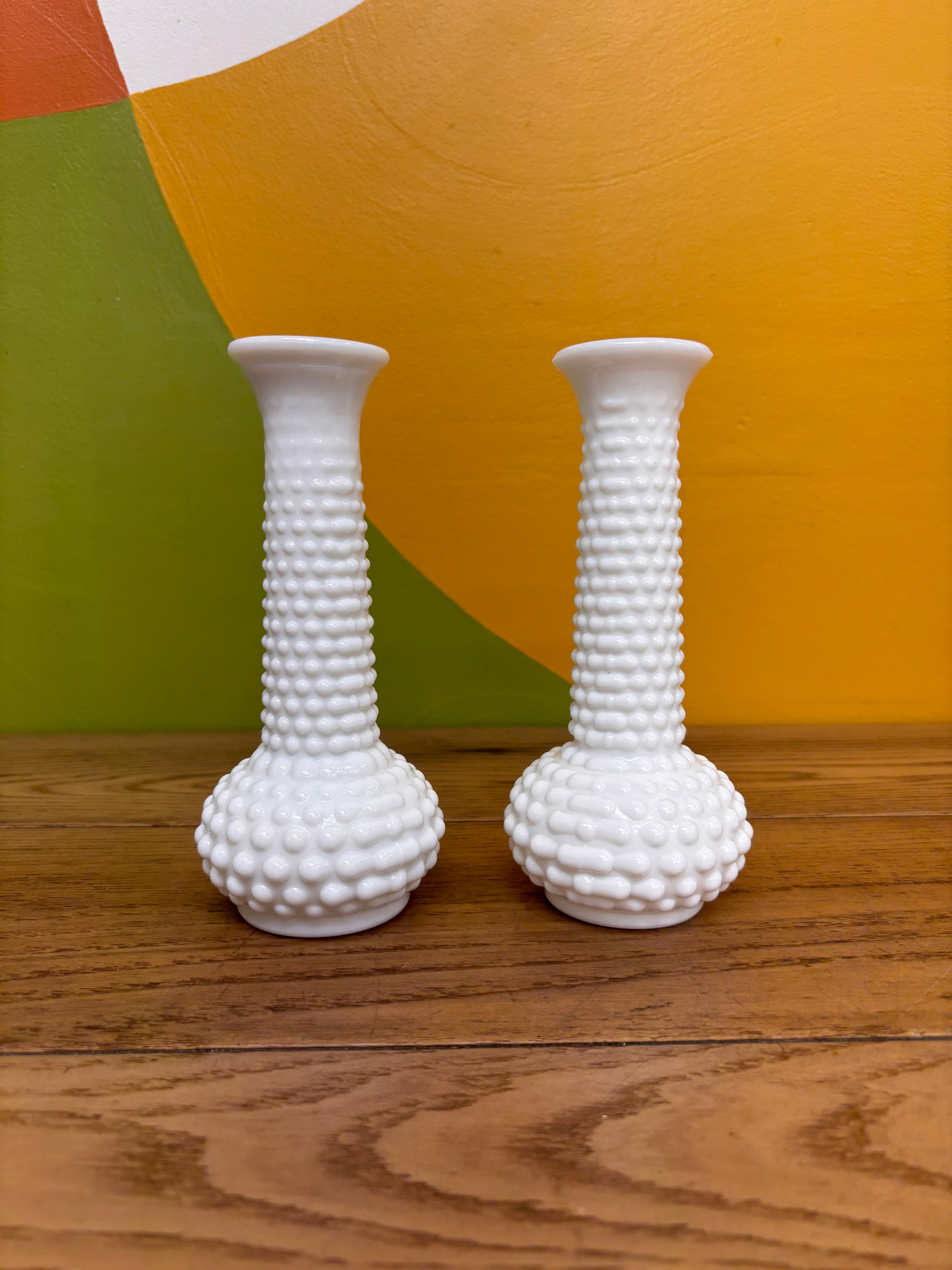 Milk Glass Vases (2)