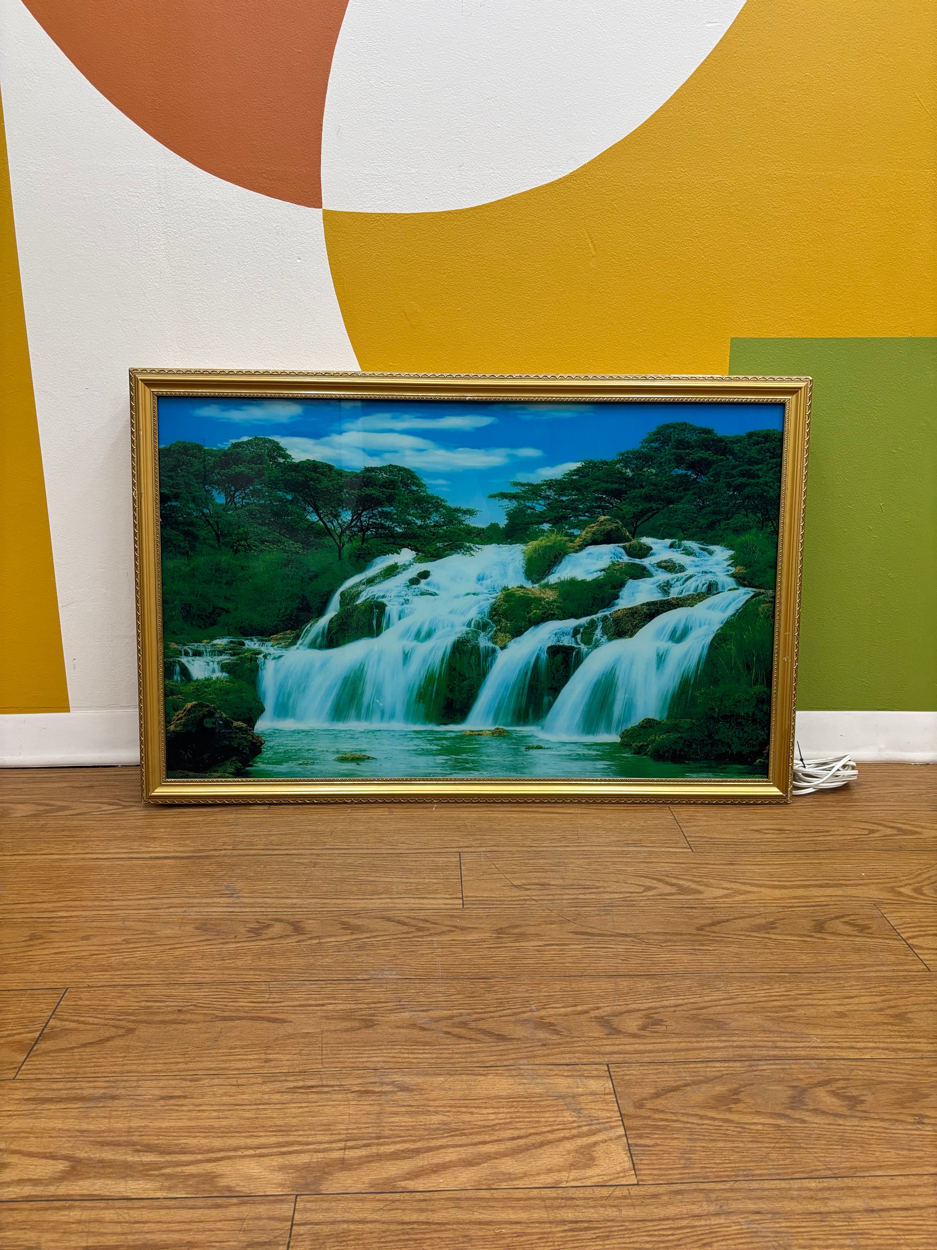 Kinetic Light Box Waterfall Motion Framed Art