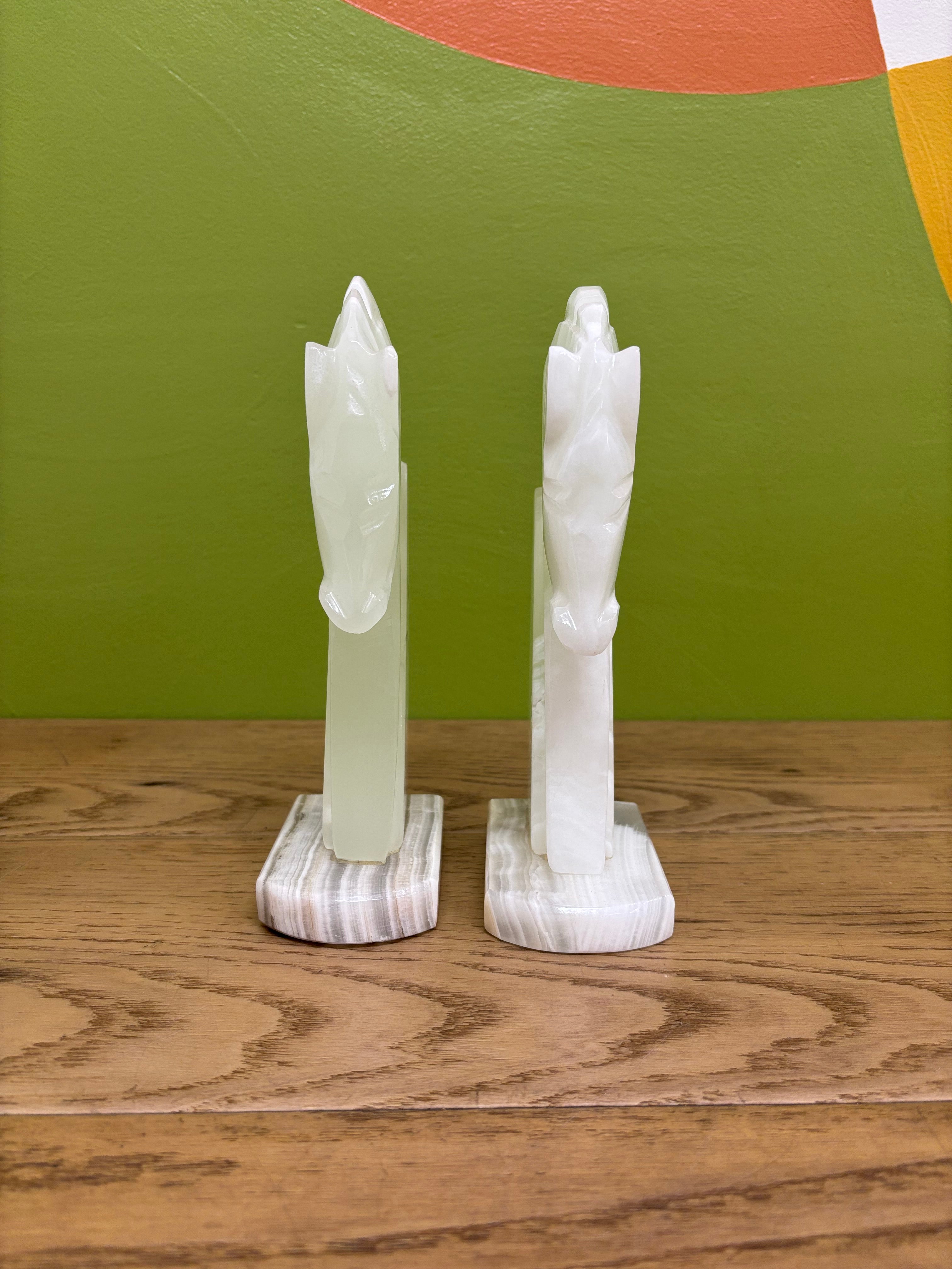 Onyx Horse Head Bookends