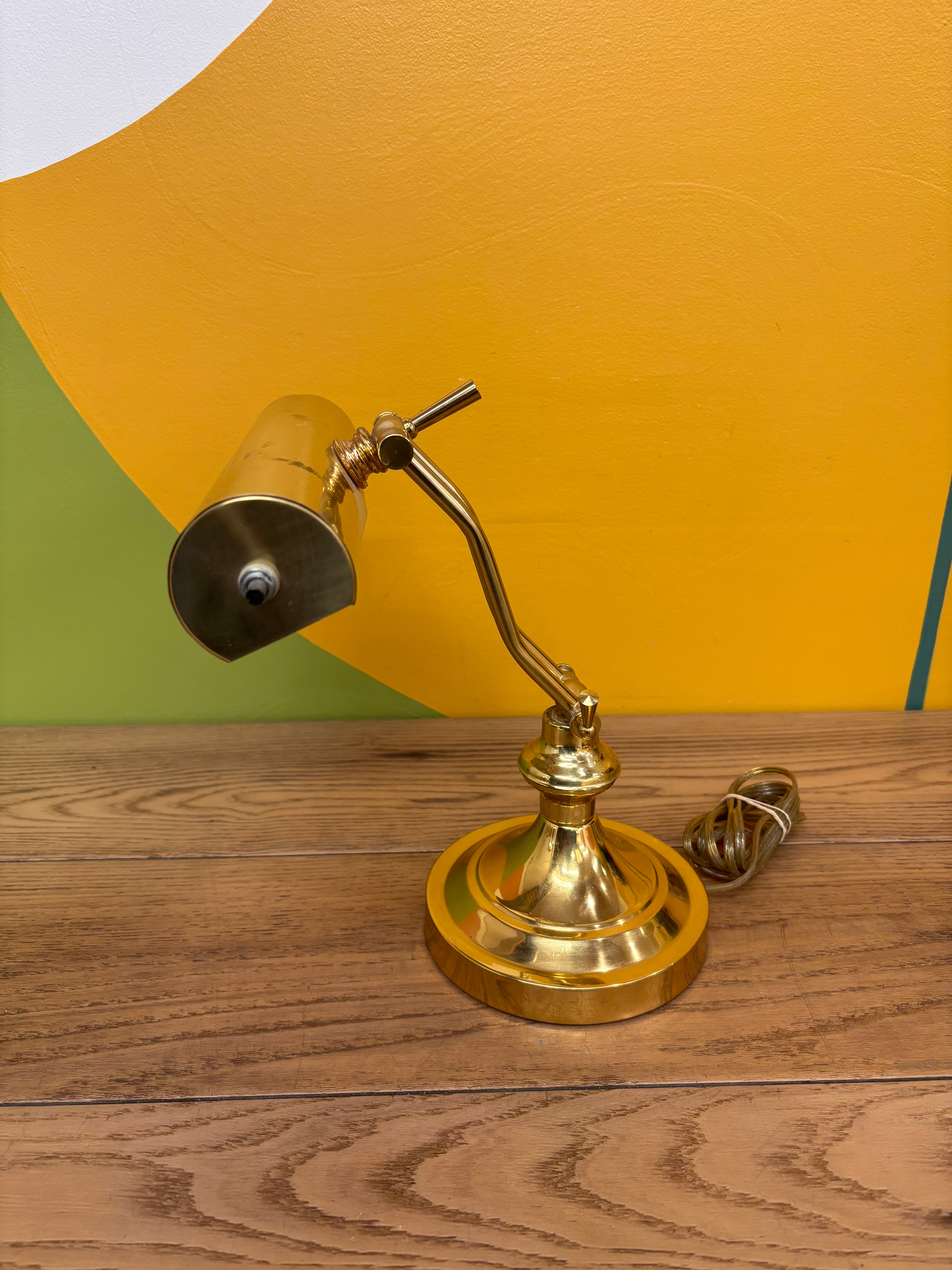 Gold Metal Bankers Lamp
