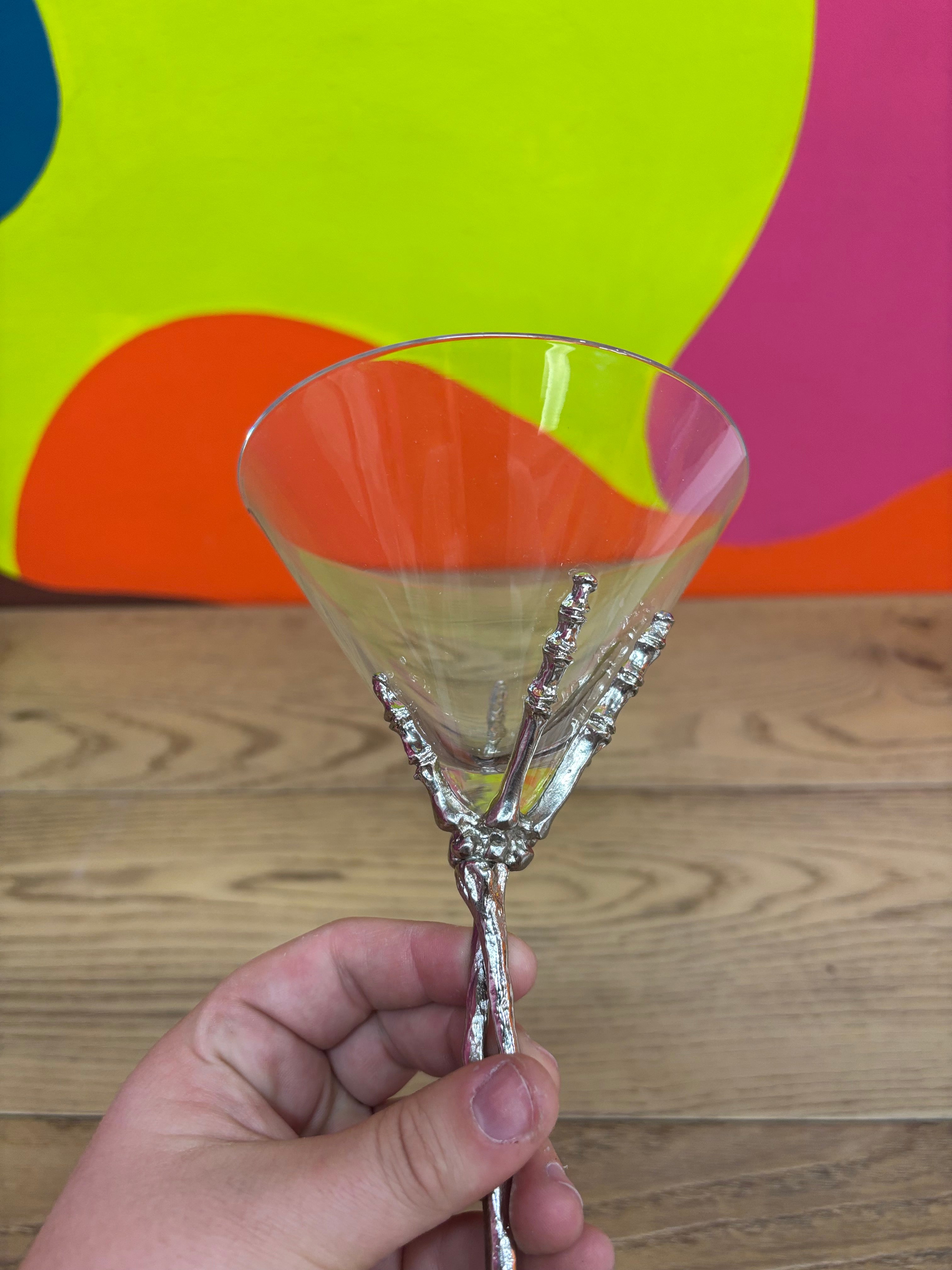 Skeleton Hand Martini Glass