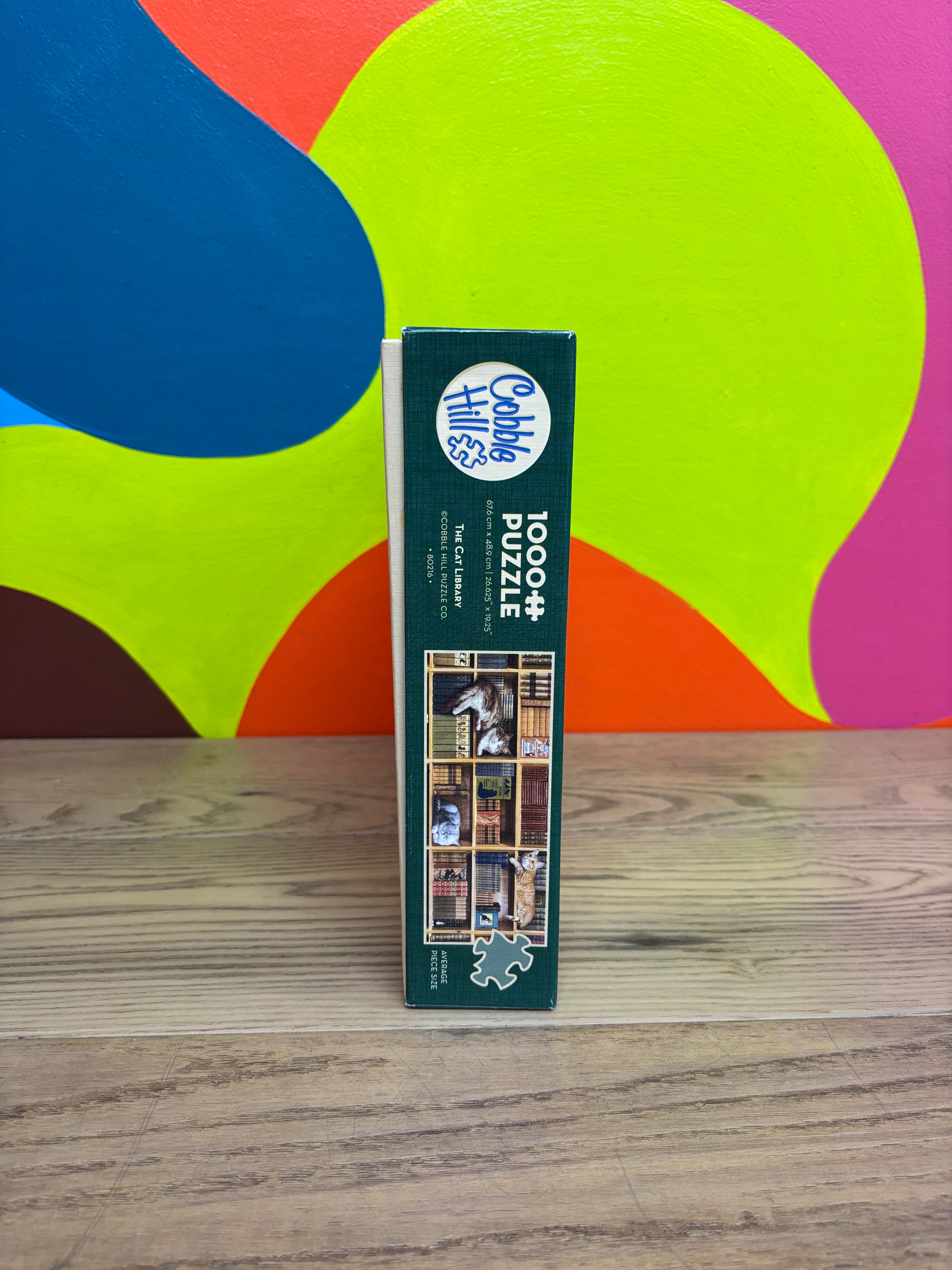 Cobble Hill 1000 Piece Puzzle - Cat Library