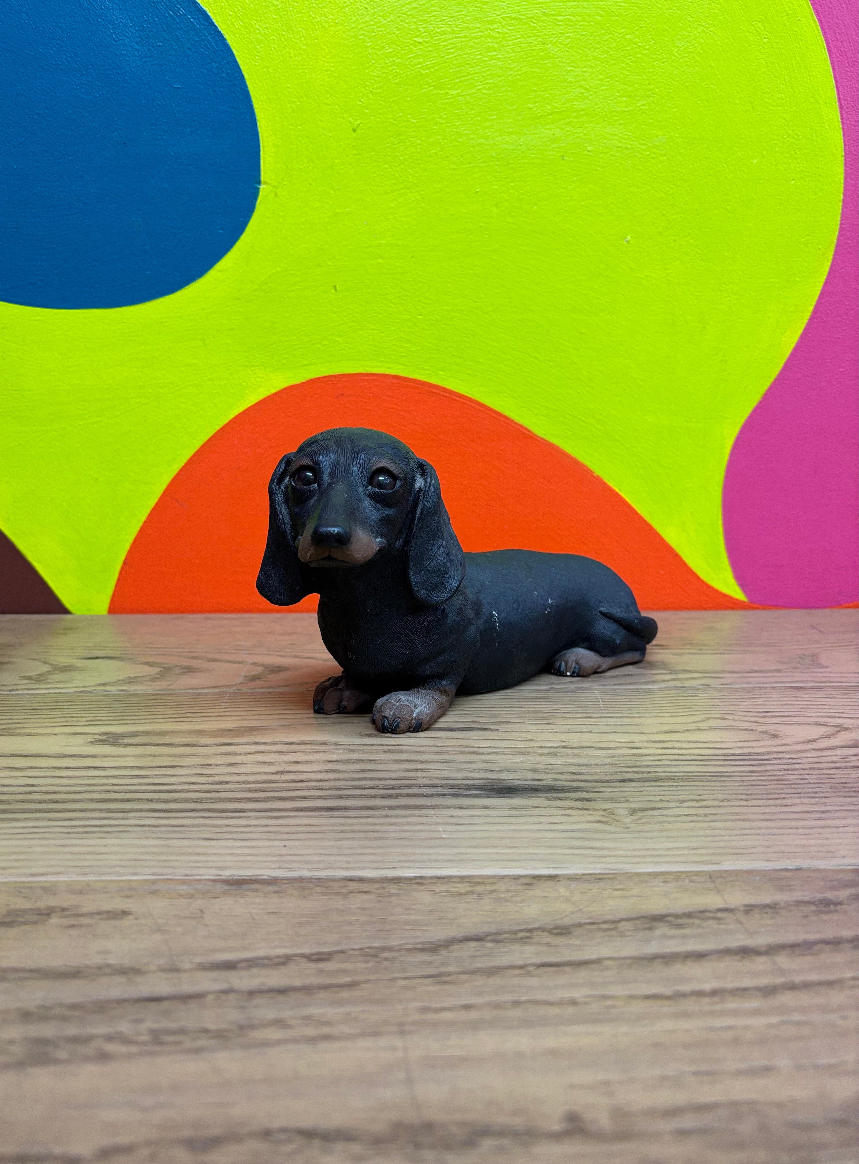 Small Ceramic Dachshund Dog Sculpture