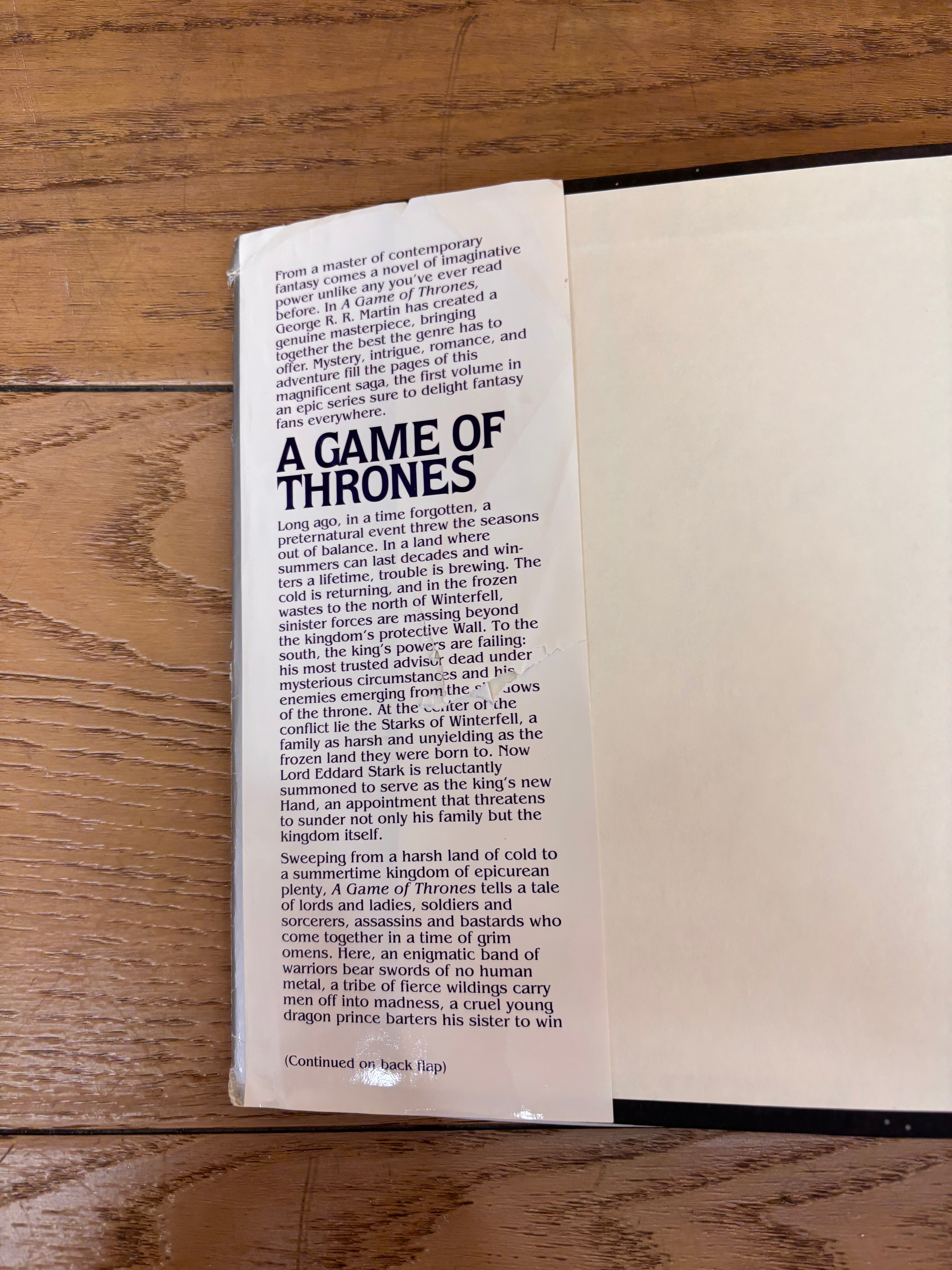 A Game of Thrones 1996 Book Club Edition Hardcover Book