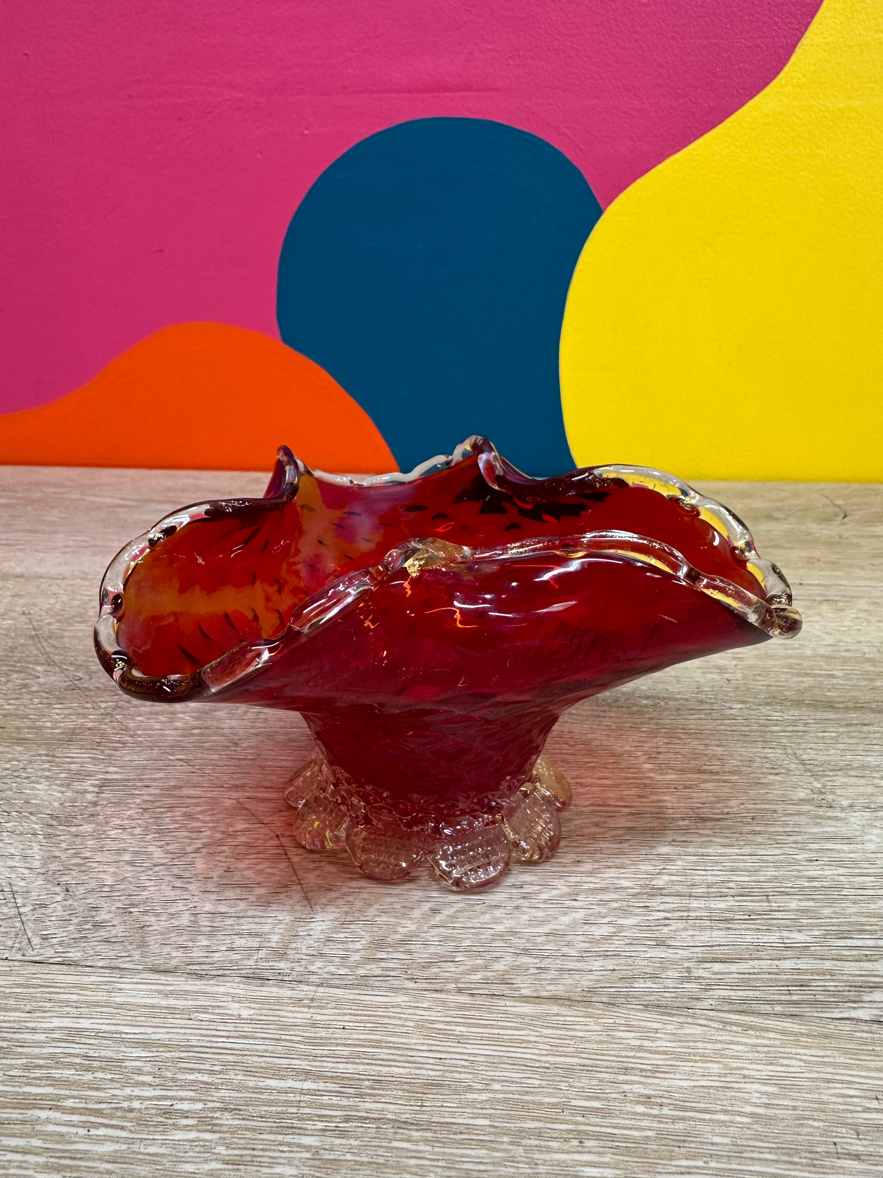 Red Ruby Glass Dish