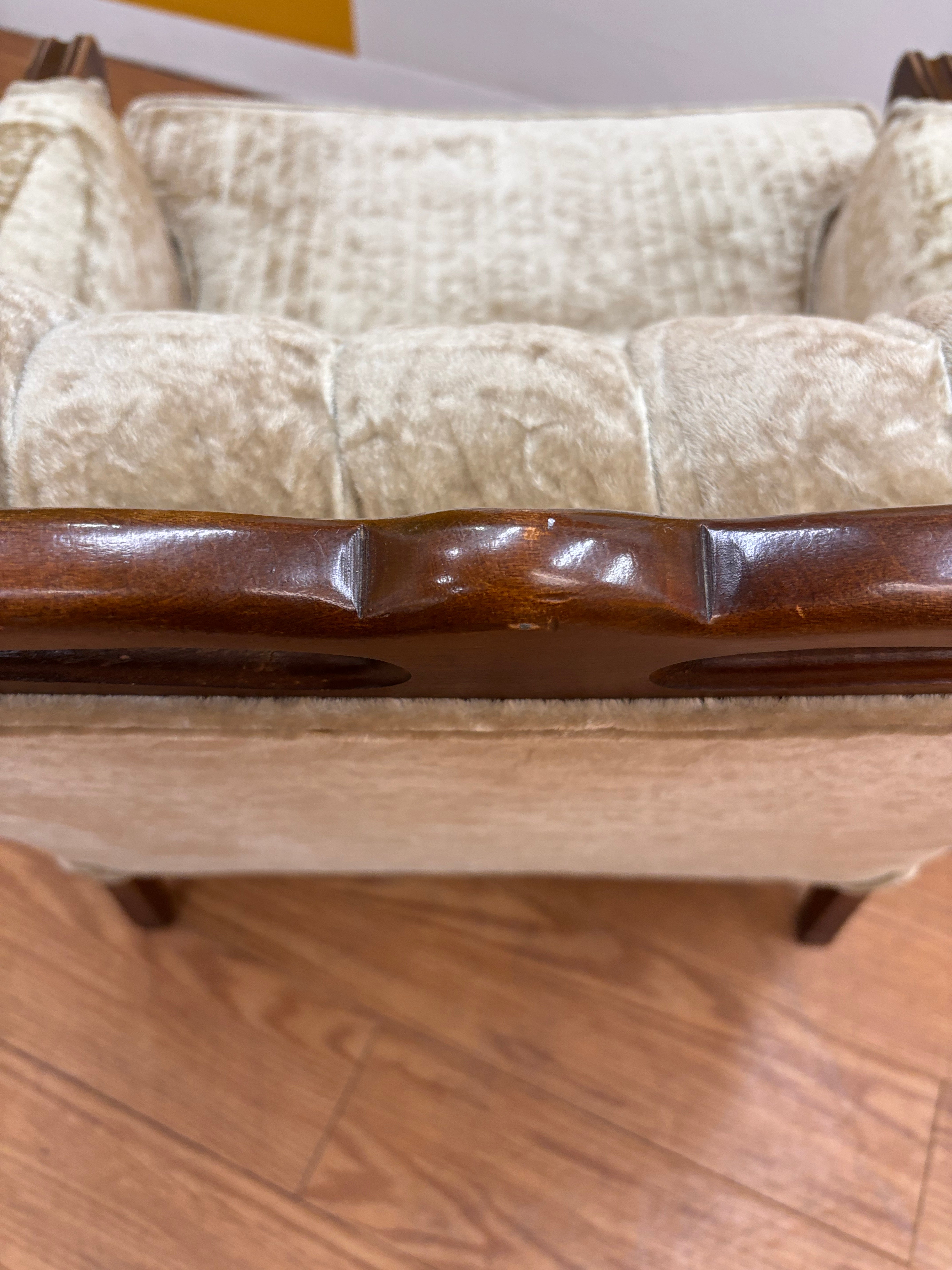 Beige Tufted Accent Chair