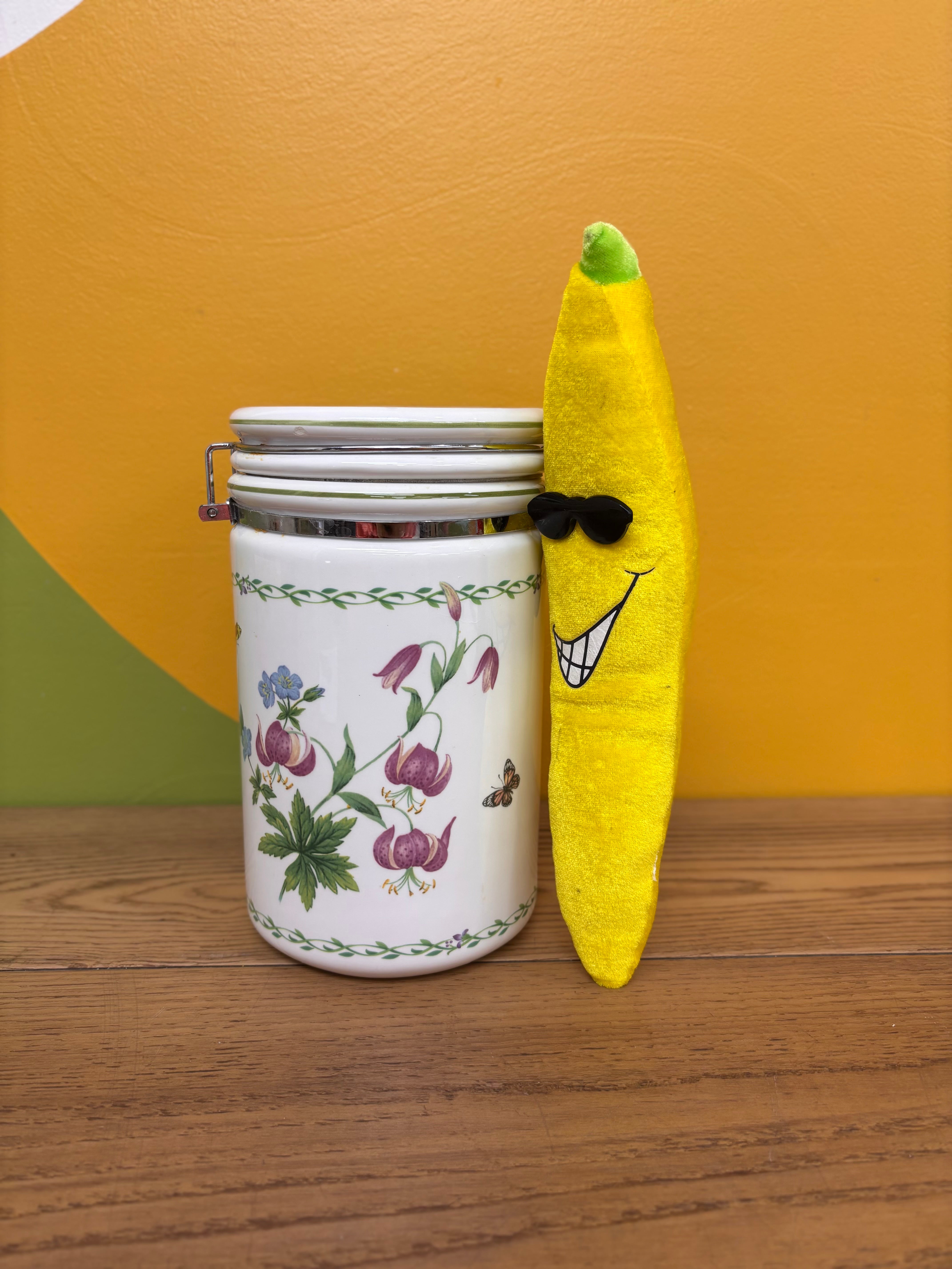 Tall Floral Canister
