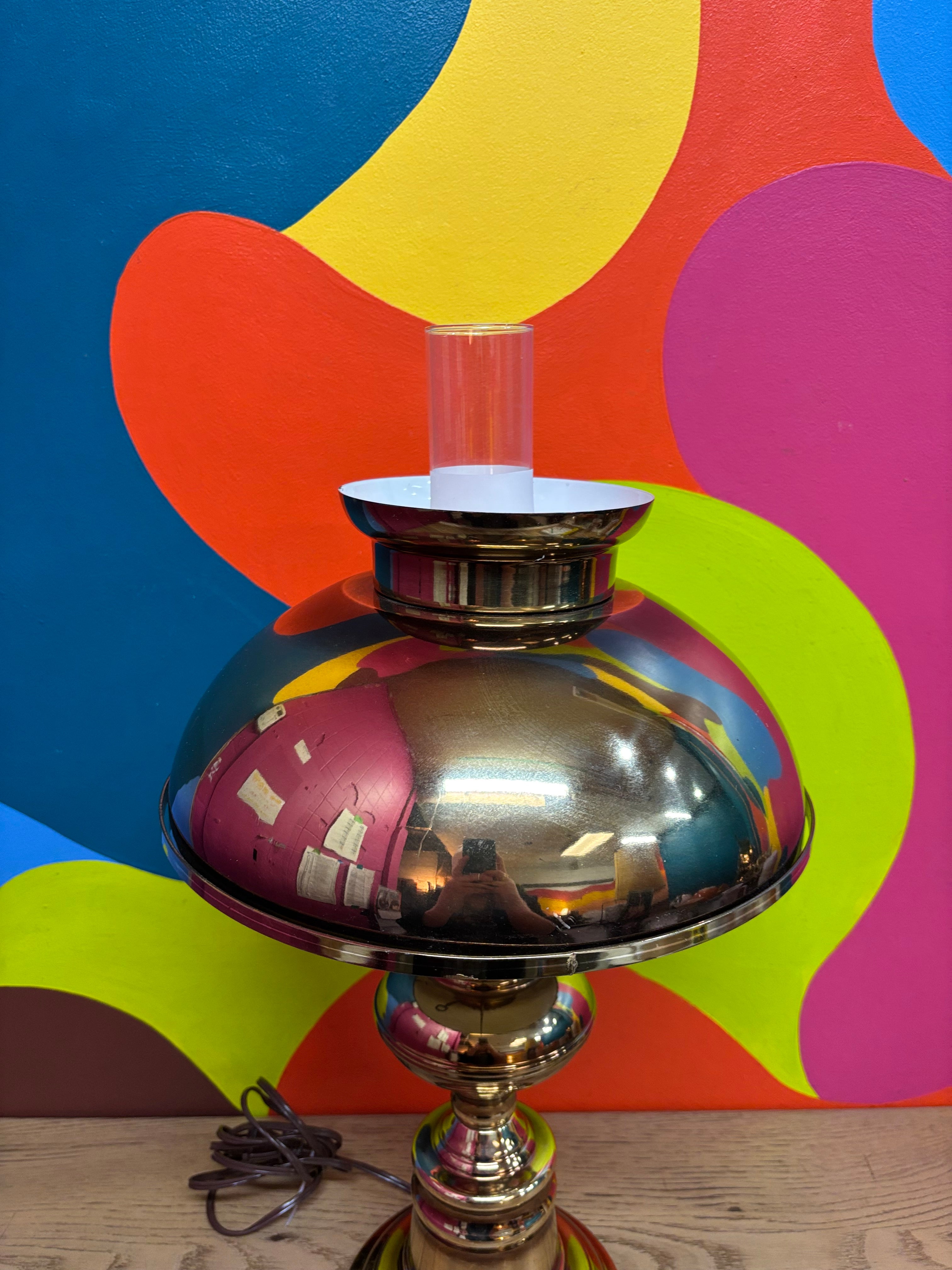 Metal Hurricane Style Lamp