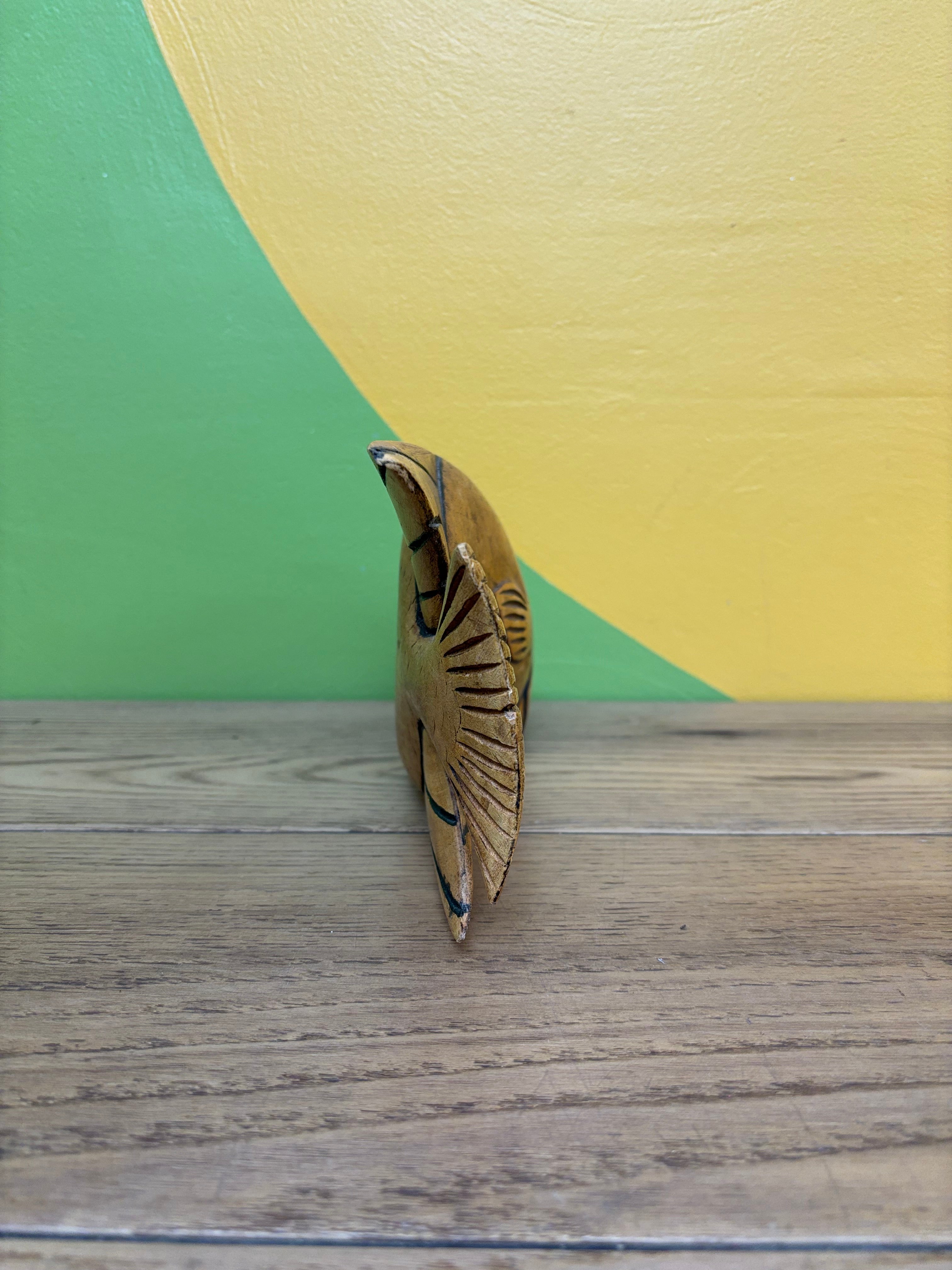 Carved Wood Fish Figurine