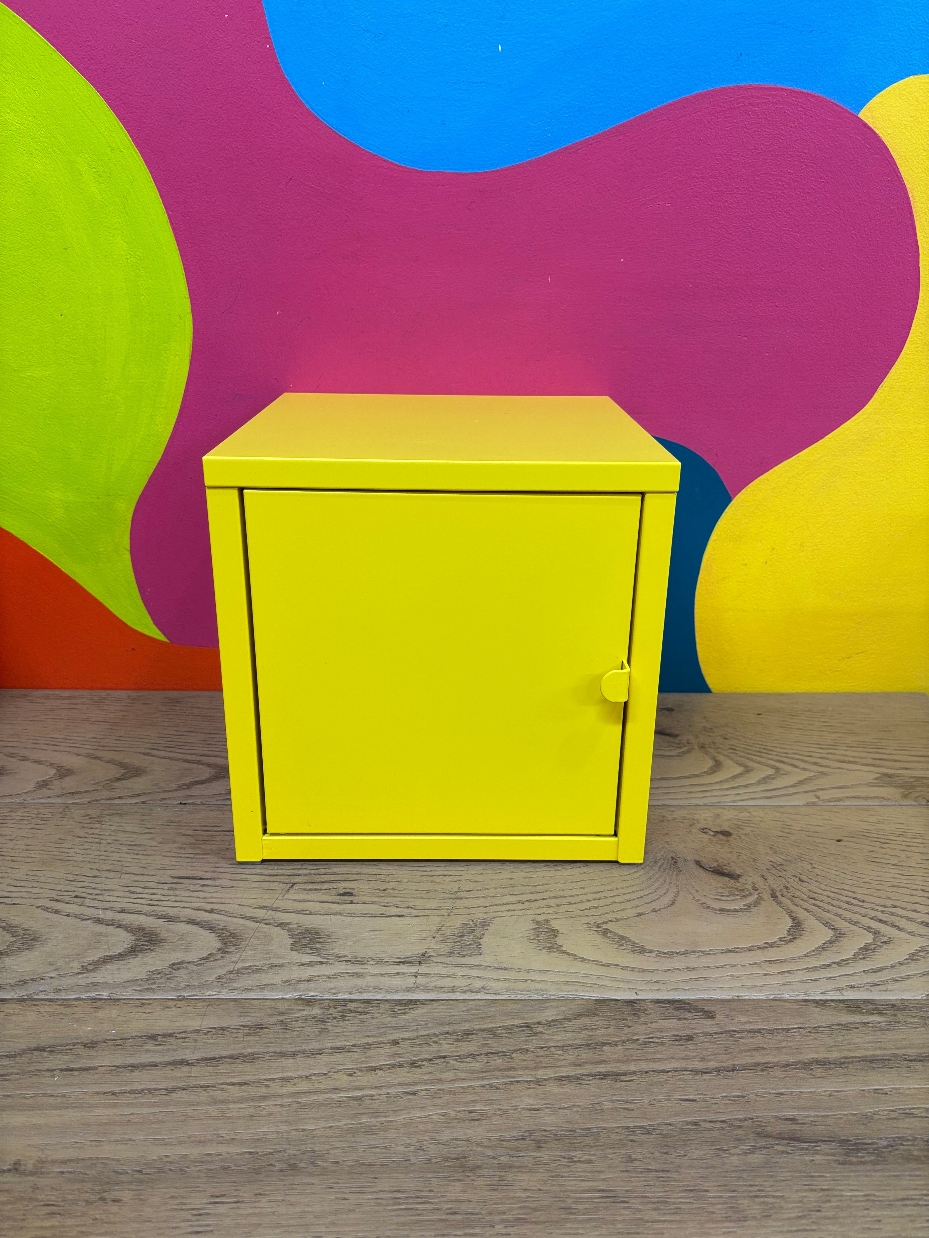 Yellow Metal Wall Hanging Cabinet