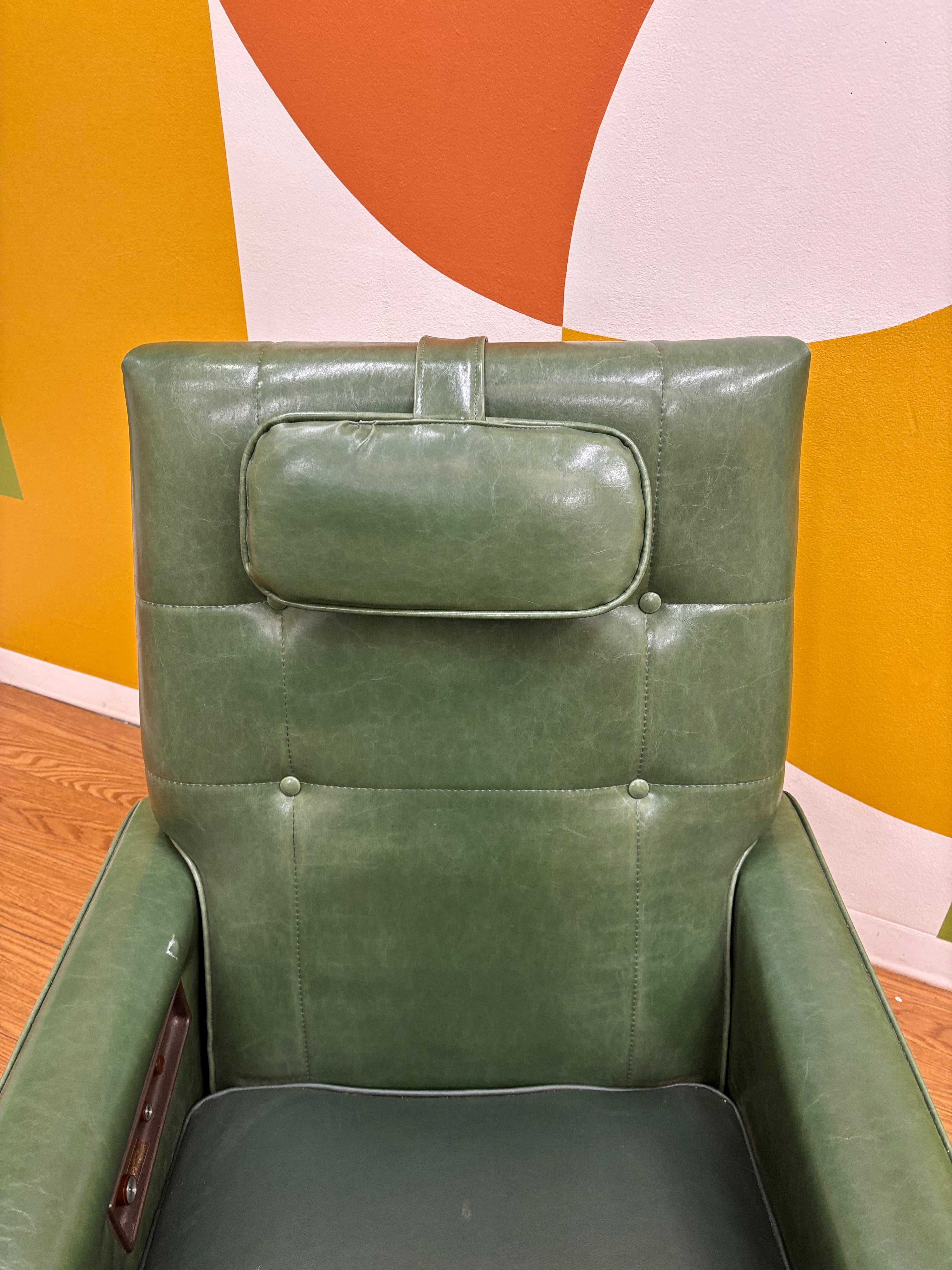 Green Pleather Recliner